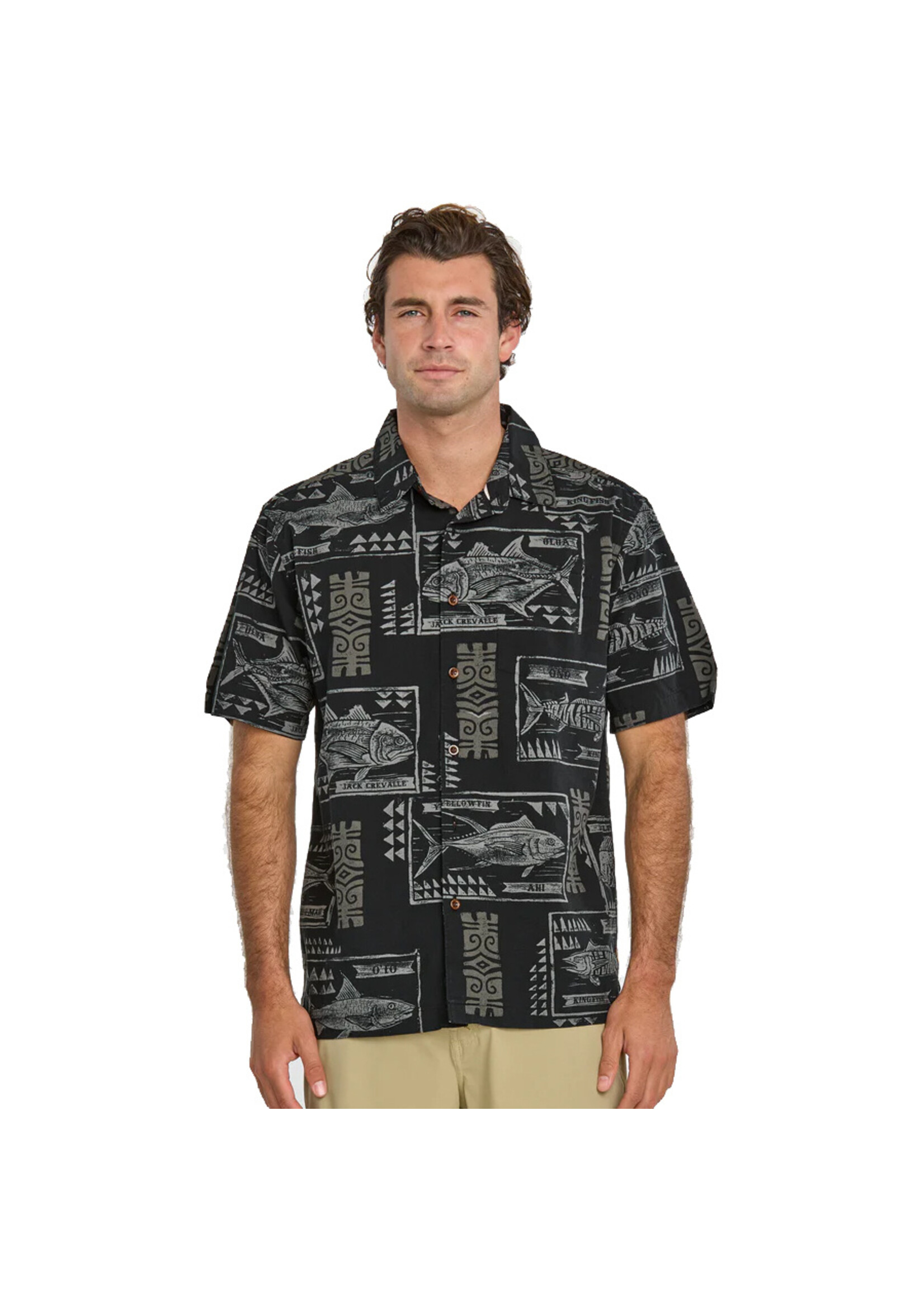 QUIKSILVER Chemise BLOCK FISH / Noir (Homme)