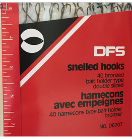 DFS DFS Snelled Hooks - 40 Bronze Hooks (sizes 2, 4, 6, 8)