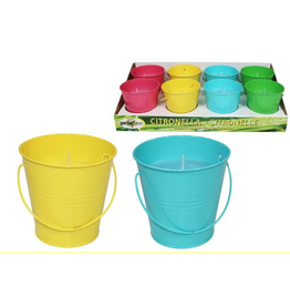 Citronella Candle in Metal Bucket Assorted