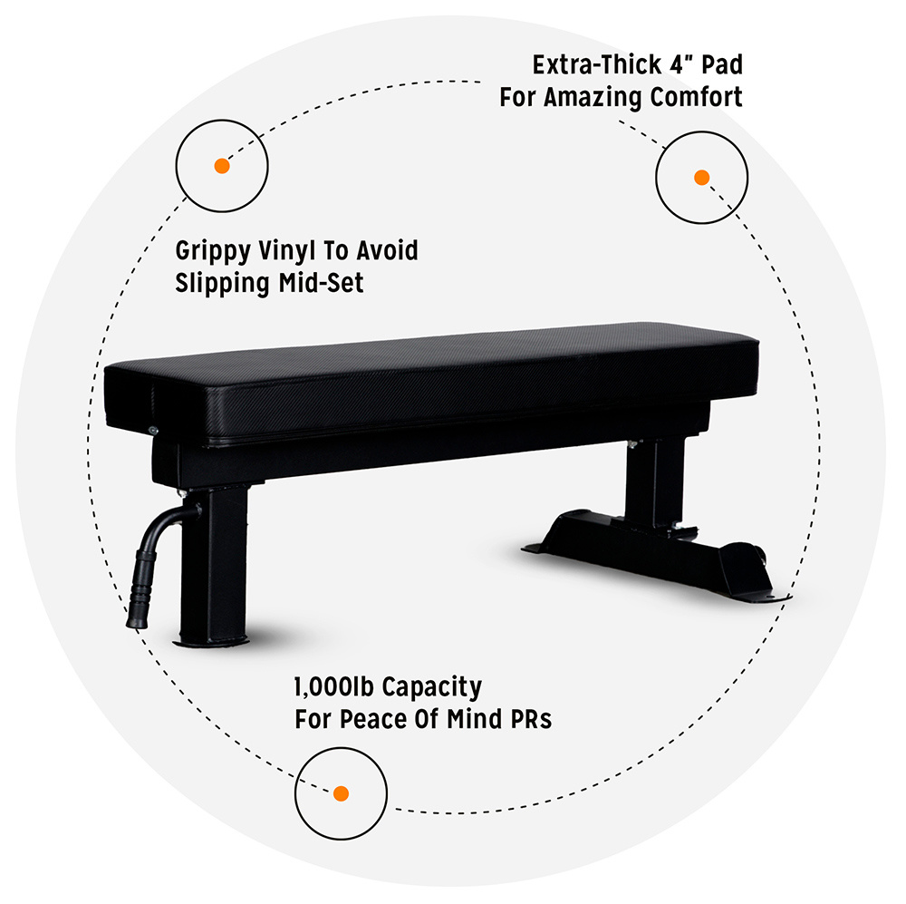 Bells of Steel Mighty Grip Fat Flat Bench 2.0 By B.o.S. AKFIT Fitness