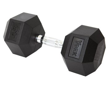 Rubber Hex Dumbbells - Single - 55 to 125 lbs