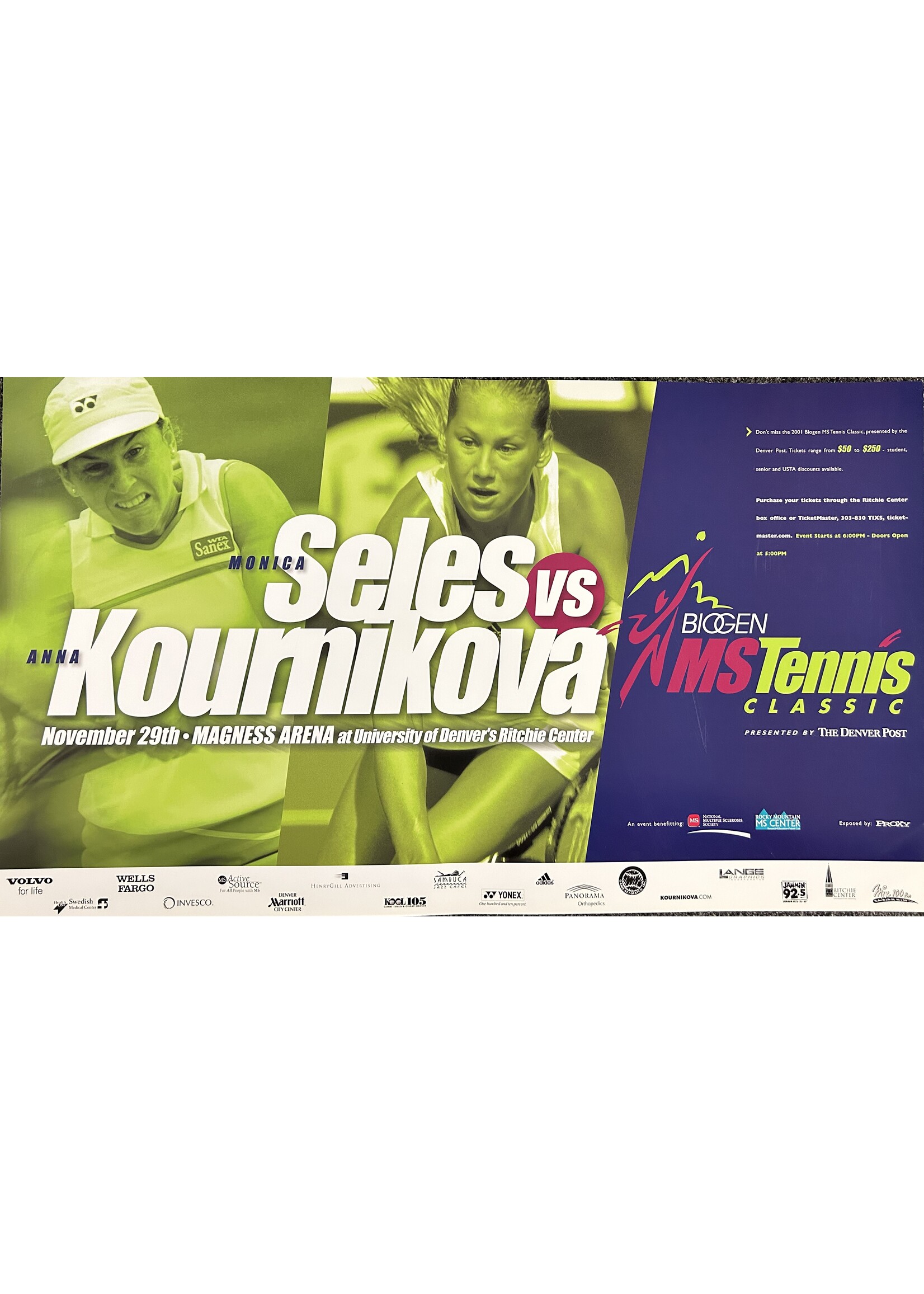 Yonex Poster 7-8:  Seles vs Kournikova (27.5"x16")