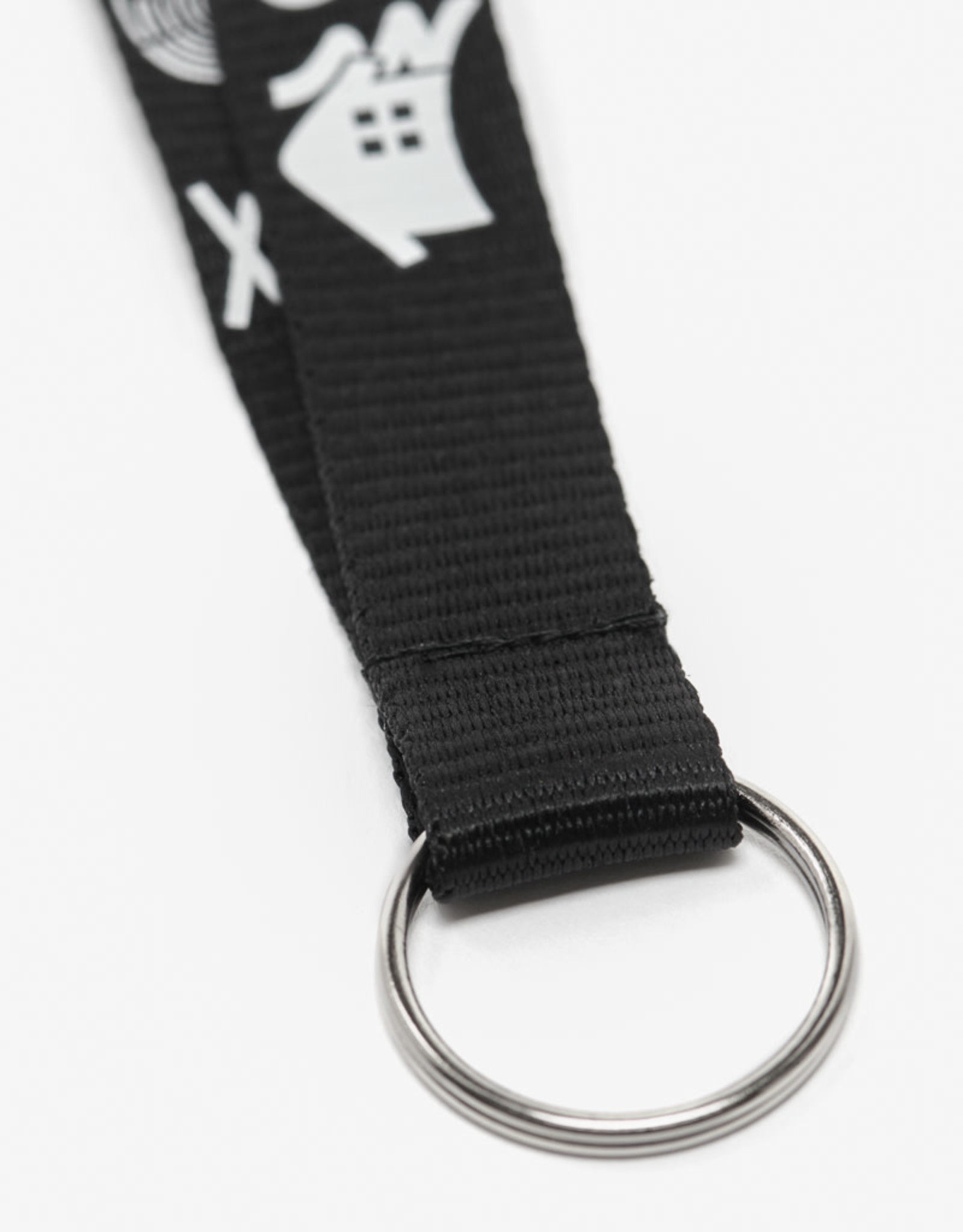 Porte-clés lanière noir en polyester