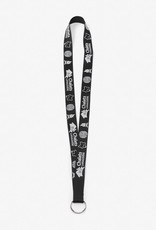 Polyester black key lanyard