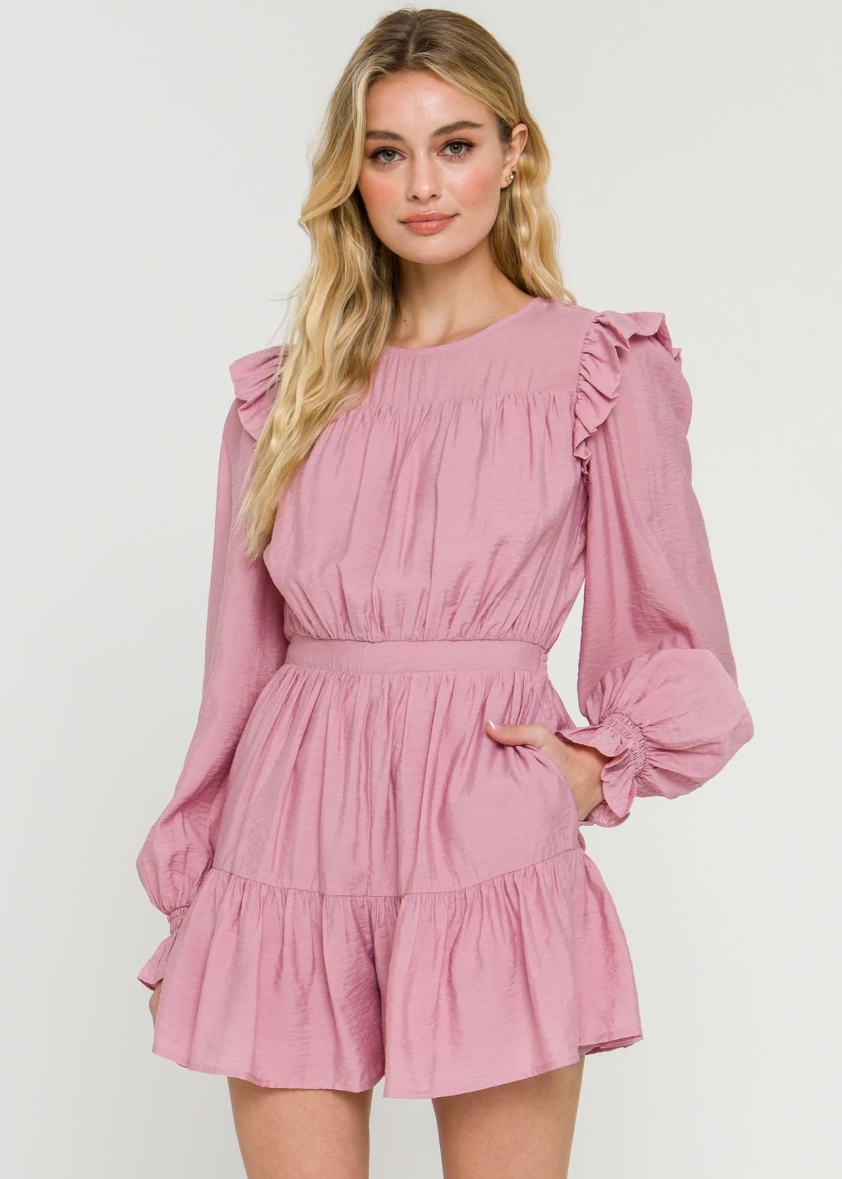 Ruffle Long Sleeve Romper - Papori