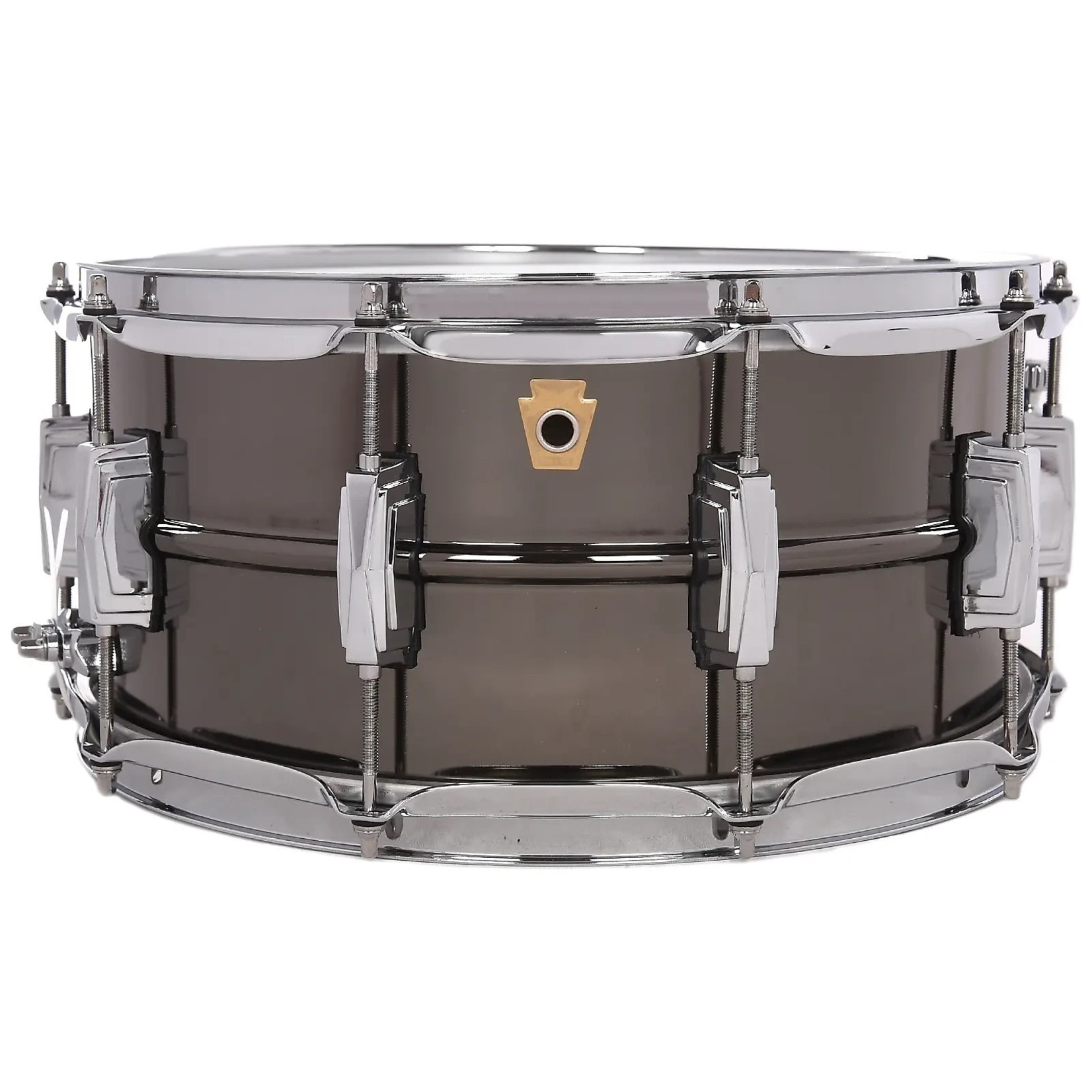 LUDWIG 14 X 6.5 LB417K HAMMERED BLACK BEAUTY SNARE DRUM, BRASS