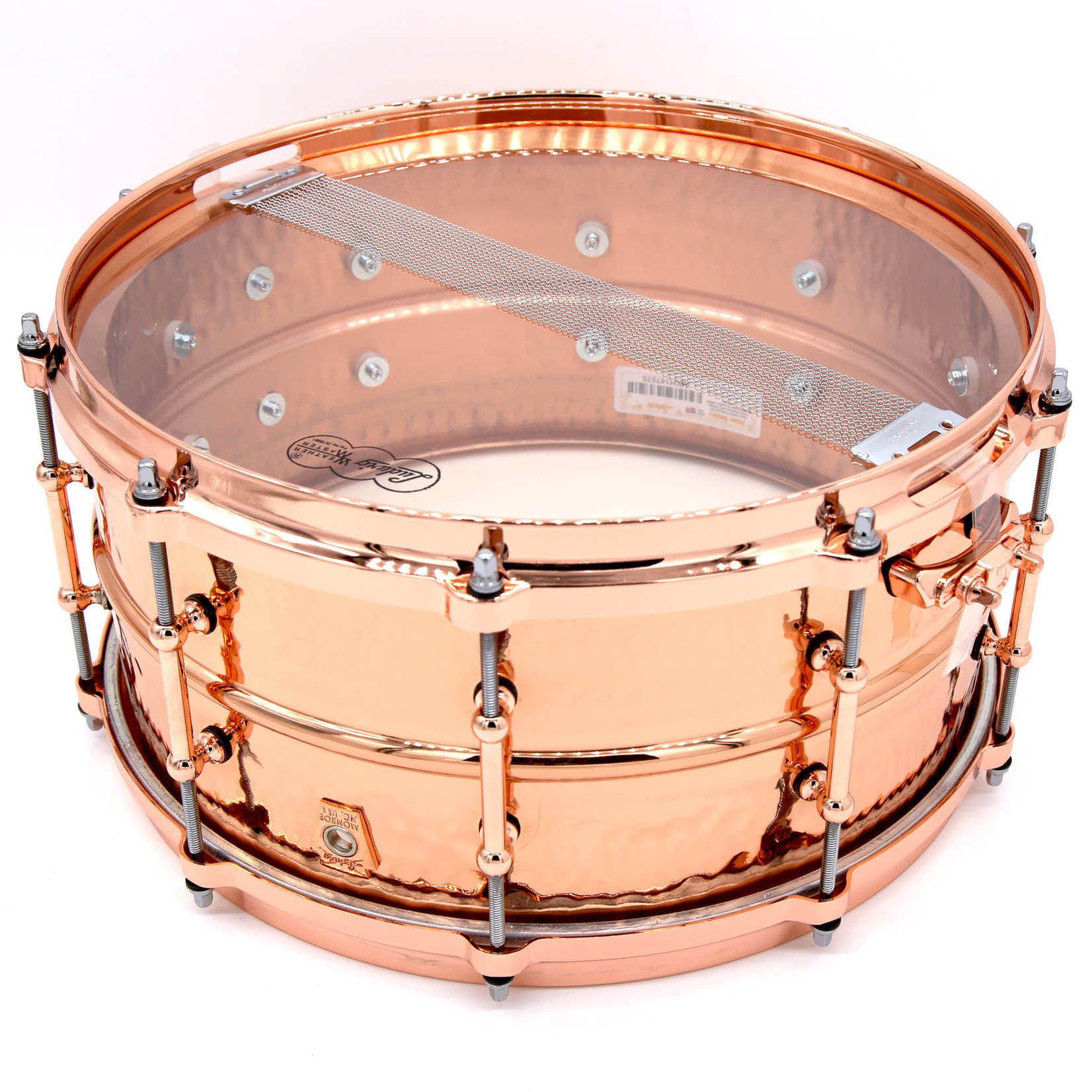 Ludwig Ludwig Copperphonic 6.5x14" Hammered With Tube Lugs And Copper Hardware LC662KTC