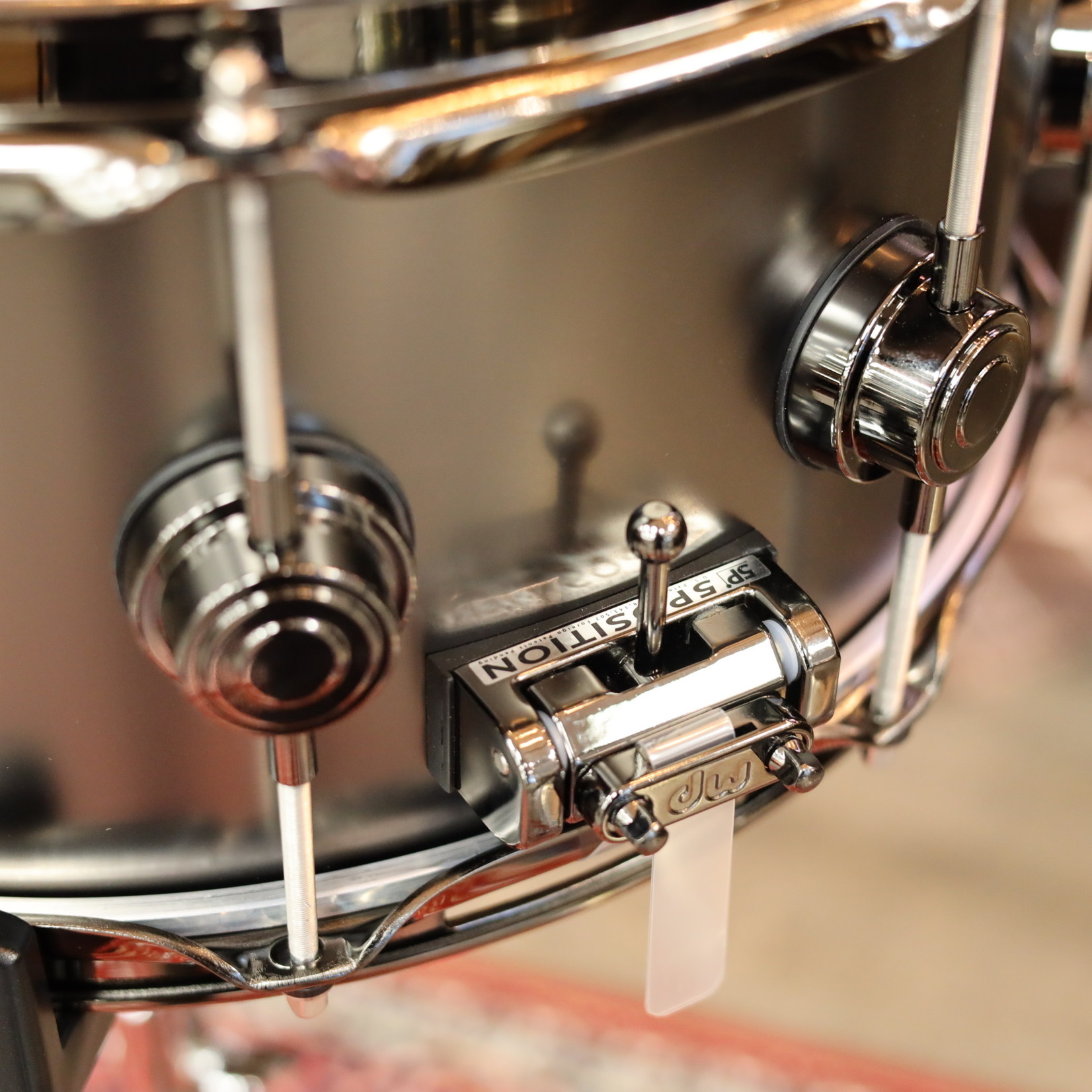 DW Satin Black Nickel Over Brass 6.5x14 Snare Drum w/Black
