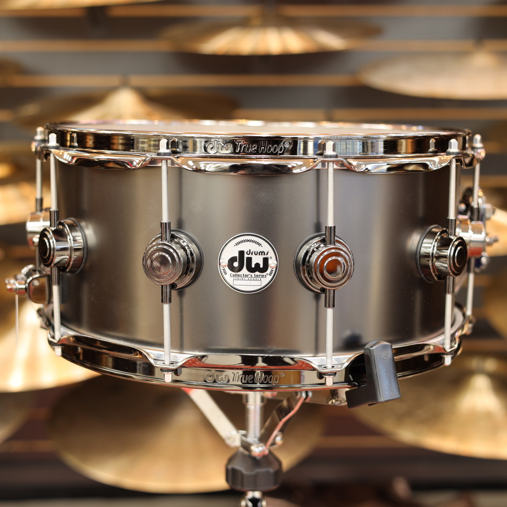 DW DW Satin Black Nickel Over Brass 6.5x14 Snare Drum w/Black Nickel Hardware