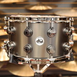 DW DW Satin Black Nickel Over Brass 8x14 Snare Drum w/Black Nickel Hardware
