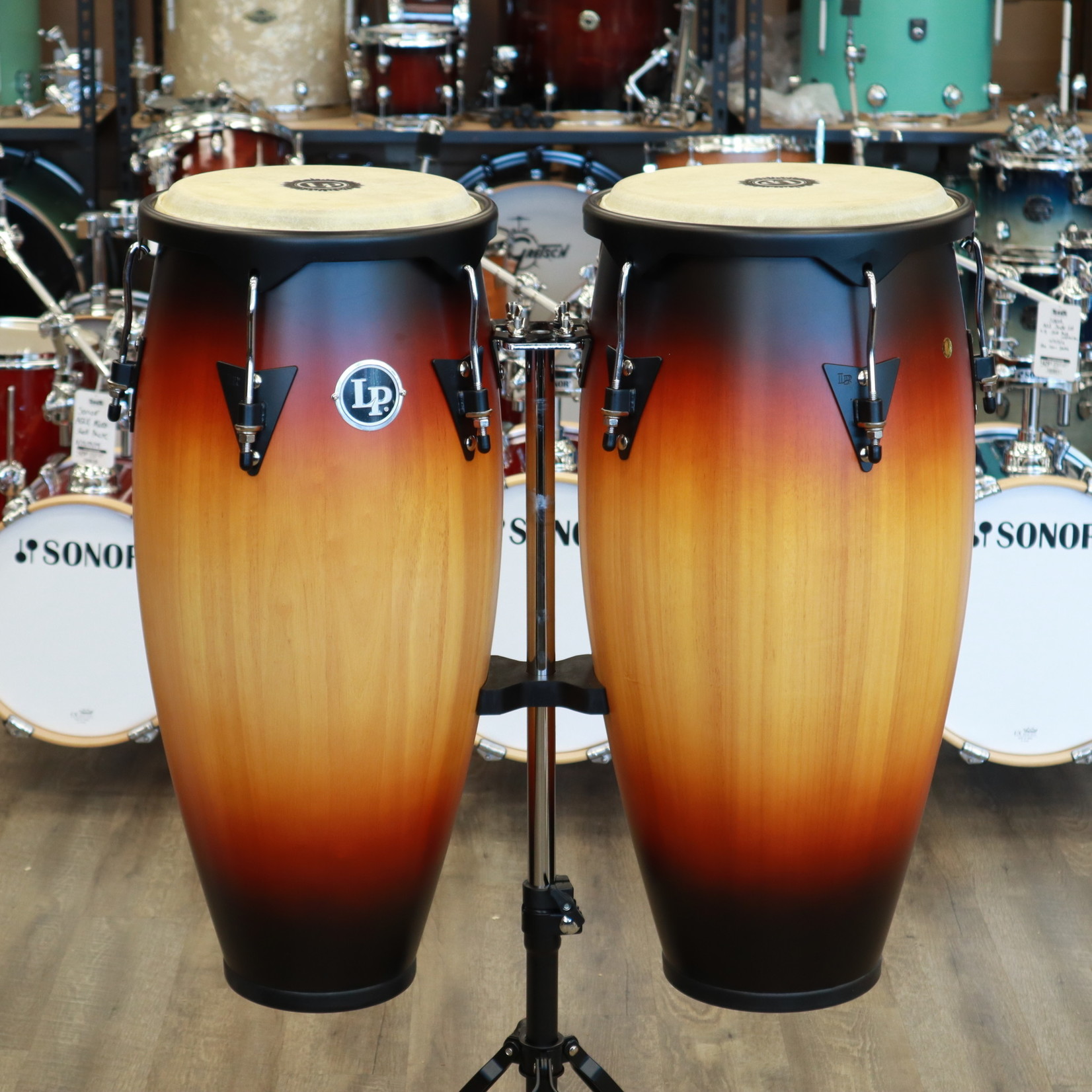 LP LP City Congas 10-11 Set Oak Vintage Sunburst w. Black Double Stand