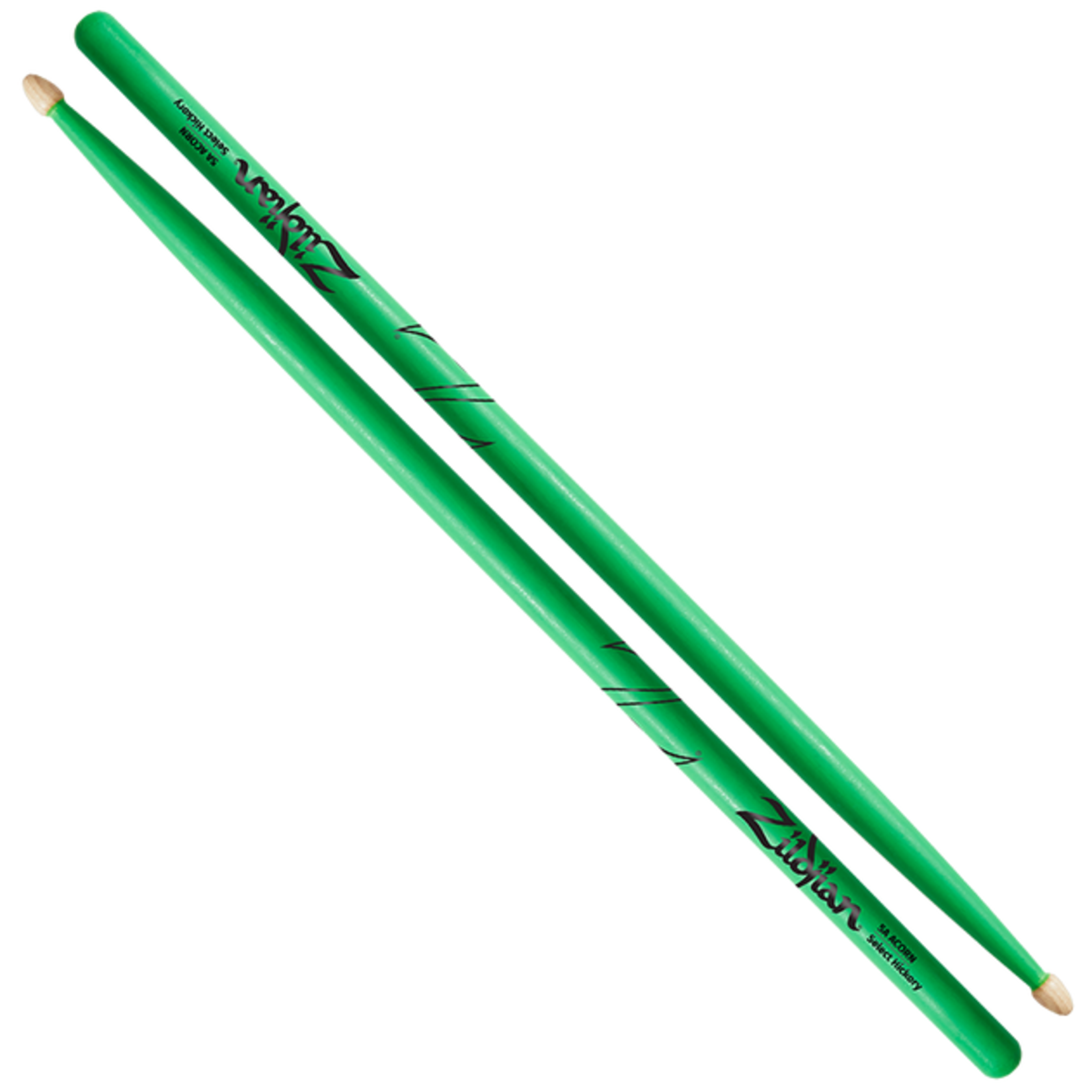 Zildjian Zildjian Neon Green 5A Wood Tip Drumsticks