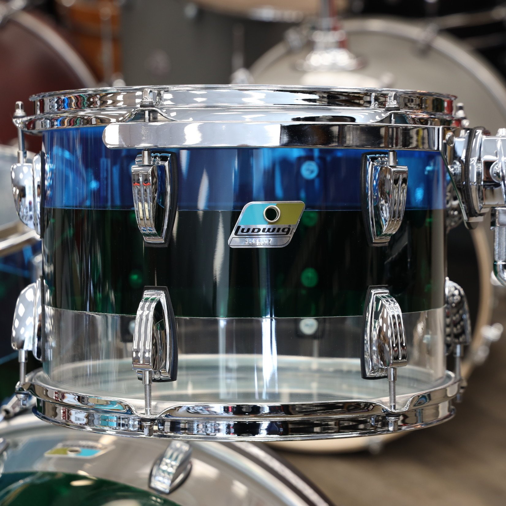 Ludwig Ludwig 50th Anniversary LTD Vistalite Fab Shell Pack 13/16/22 Pattern A Blue/Green/Clear