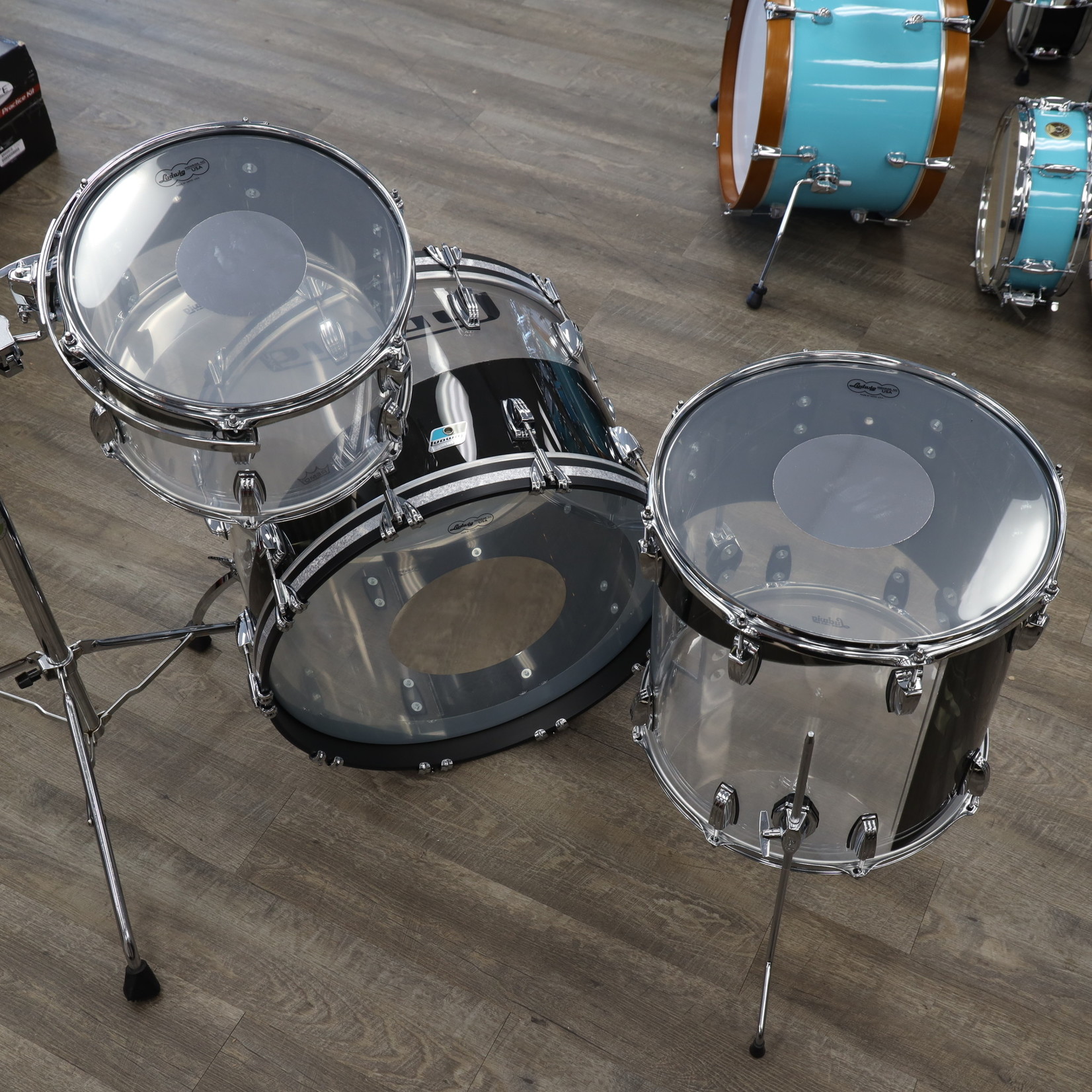 Ludwig Ludwig 50th Anniversary LTD Vistalite Fab Shell Pack 13/16/22 Pattern E Smoke/Clear