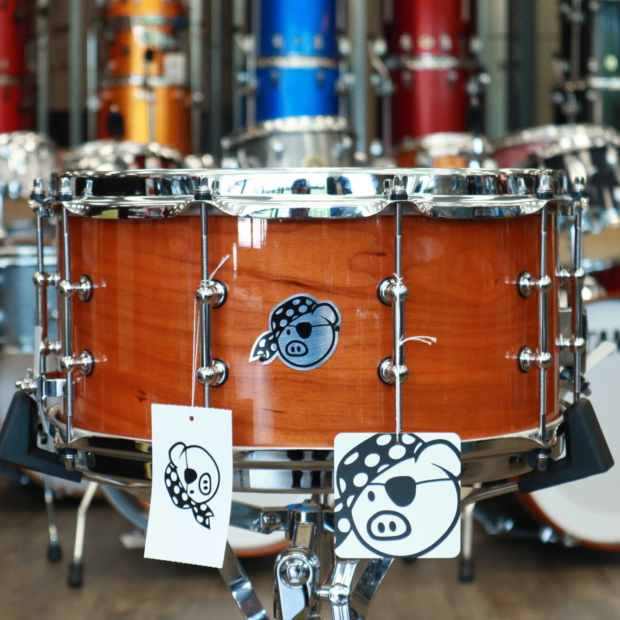 Pork Pie 7x14" "Cherry Pie" Cherry/ Bubinga Snare Drum w/ Tube Lugs