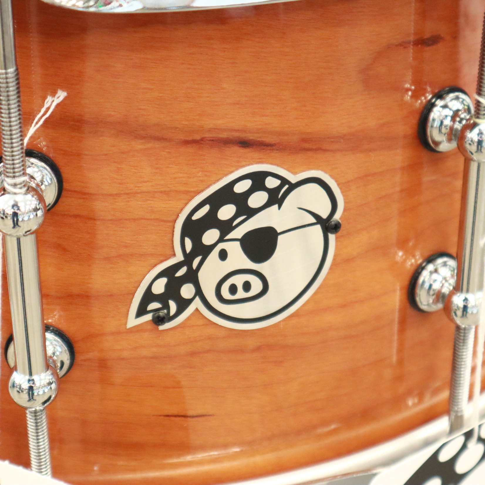 Pork Pie Pork Pie 7x14" "Cherry Pie" Cherry/ Bubinga Snare Drum w/ Tube Lugs & Stick Saver Hoops