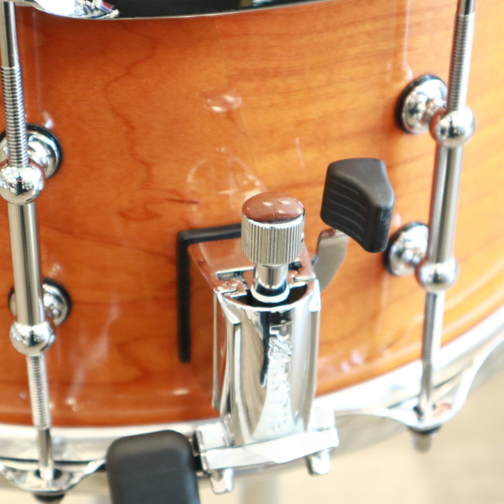 Pork Pie Pork Pie 7x14" "Cherry Pie" Cherry/ Bubinga Snare Drum w/ Tube Lugs & Stick Saver Hoops