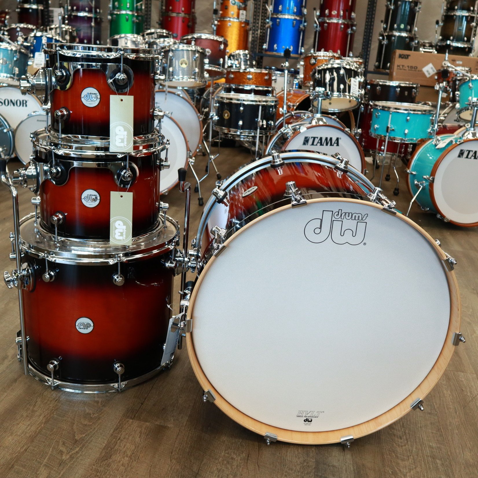 DW DW Design Series 4-Piece Shell Pack 10/12/16/22 (Tobacco Burst) DDLG2214TB