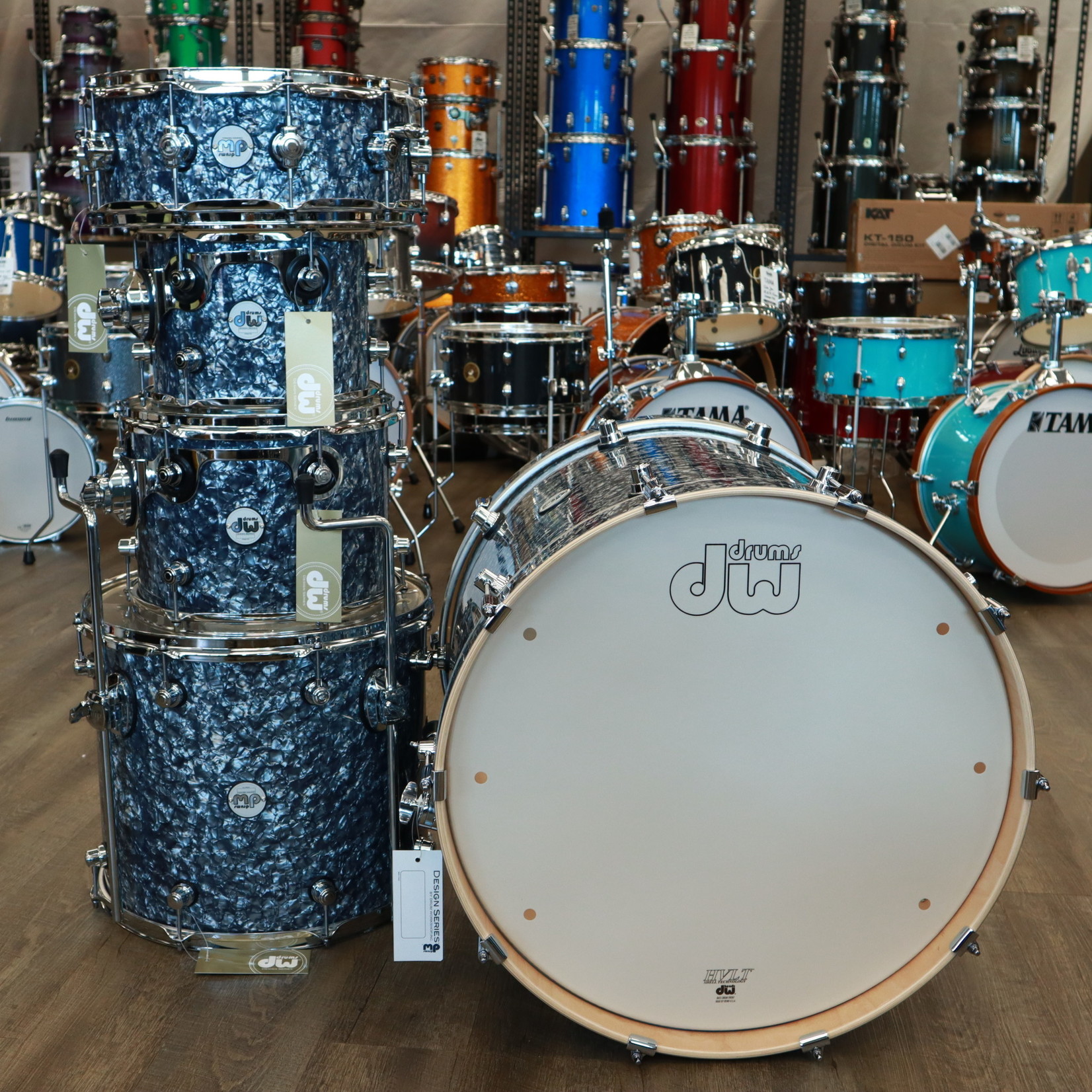 DW DW Design Series 5-Piece Shell Pack 10/12/16/22/5.5x14 (Silver Slate  Marine) DDFP2215GP