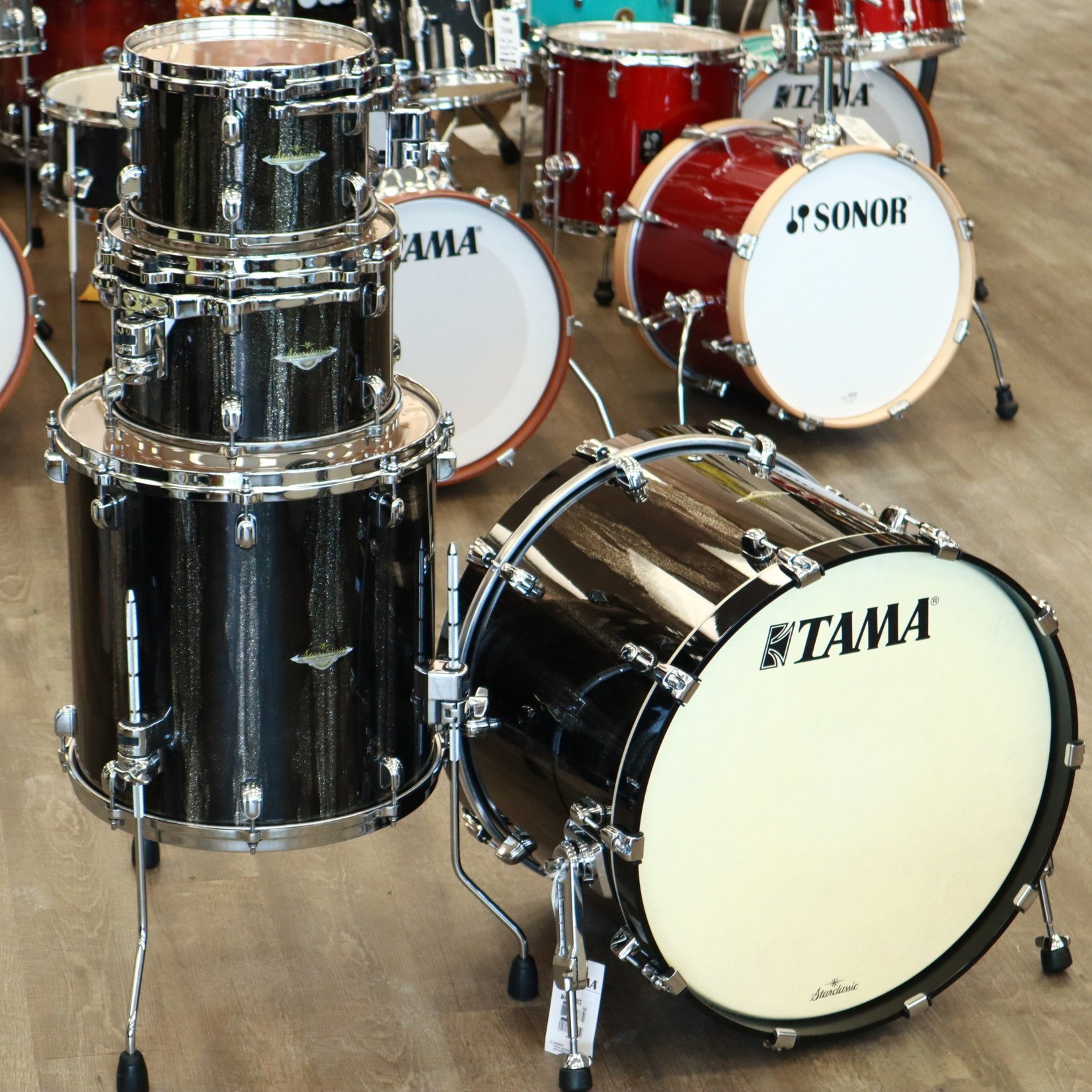 Tama Tama Starclassic Maple Shell Pack 22/10/12/16 (Black Clouds & Silver  Linings) MA42TZSBCS