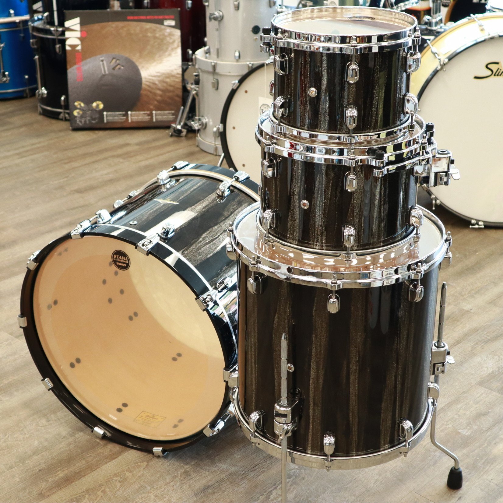 Tama Tama Starclassic Maple Shell Pack 22/10/12/16 (Black Clouds & Silver  Linings) MA42TZSBCS