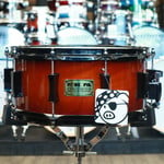 Pork Pie Pork Pie 6.5x14" Cherry Snare Drum With Maple Re-Rings, Tobacco Gloss, Black Hardware