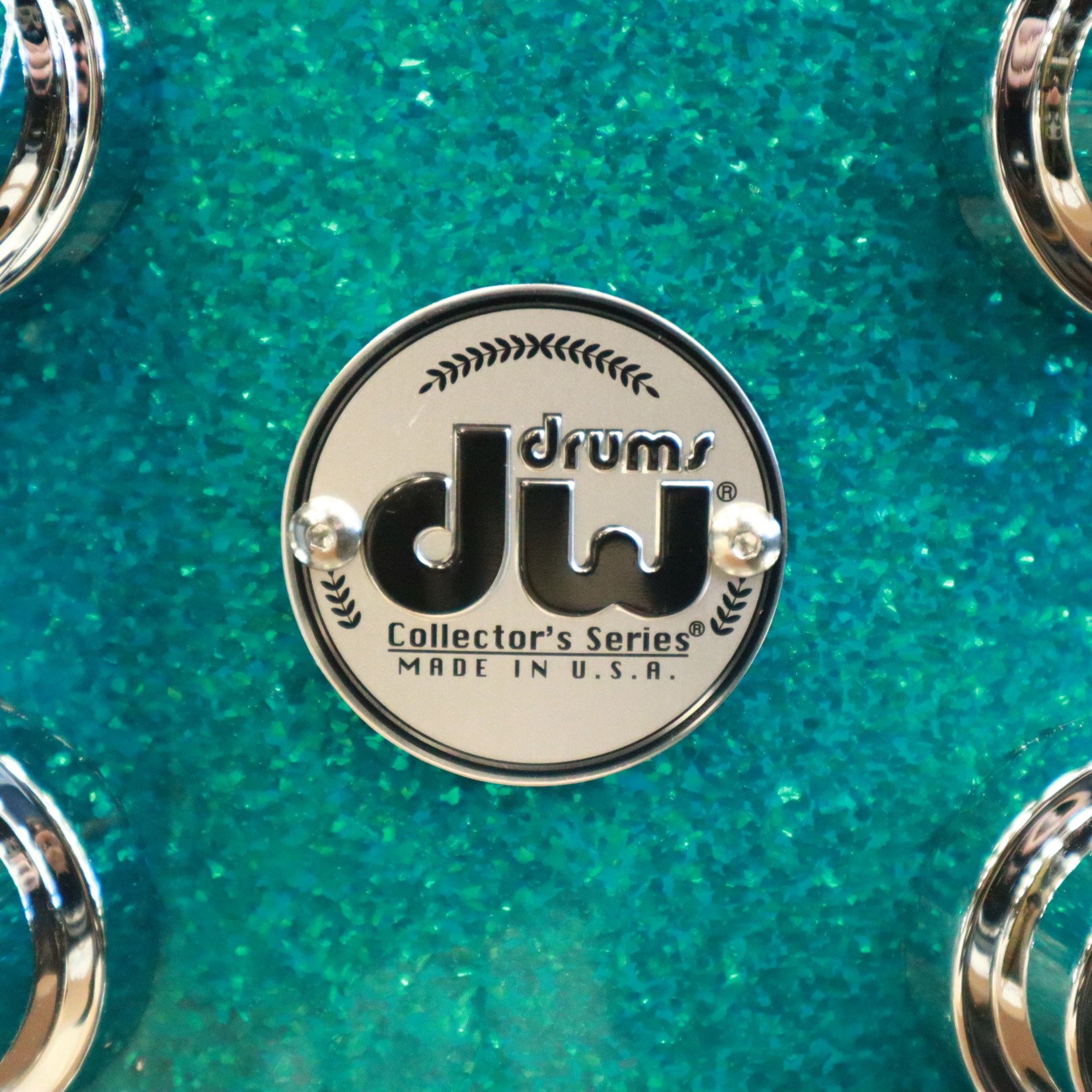 DW DW Collector's 8x14" Maple Snare Drum (Teal Glass Glitter w/ Chrome Hardware)