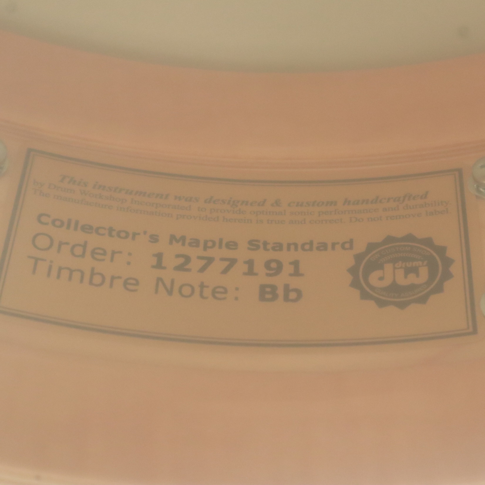 DW Collector's 5x14" Maple Snare Drum Satin Oil w/ Chrome Hardware