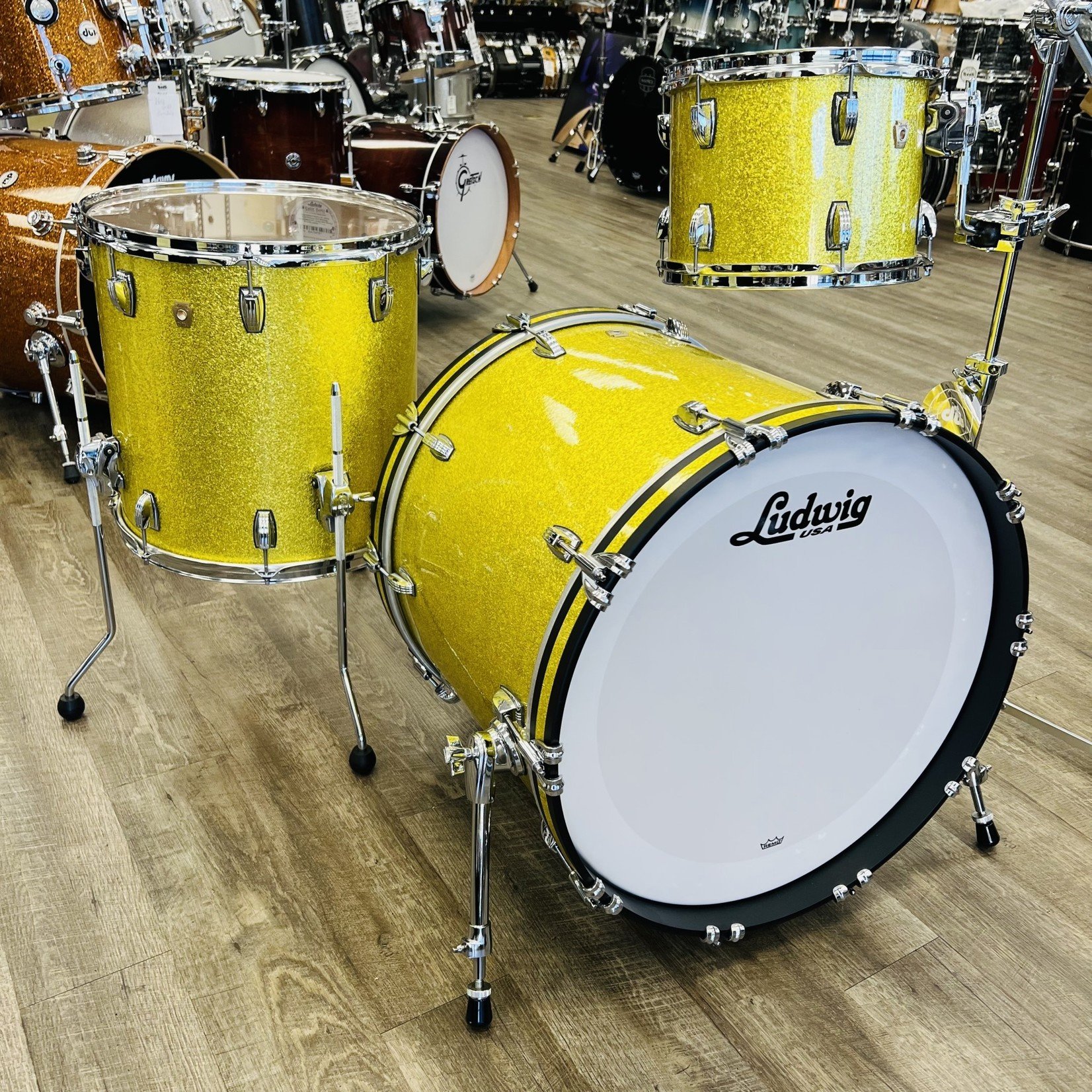 Ludwig Ludwig Classic Maple 3-Piece Shell Pack 12/16/22 (Yellow Glitter)