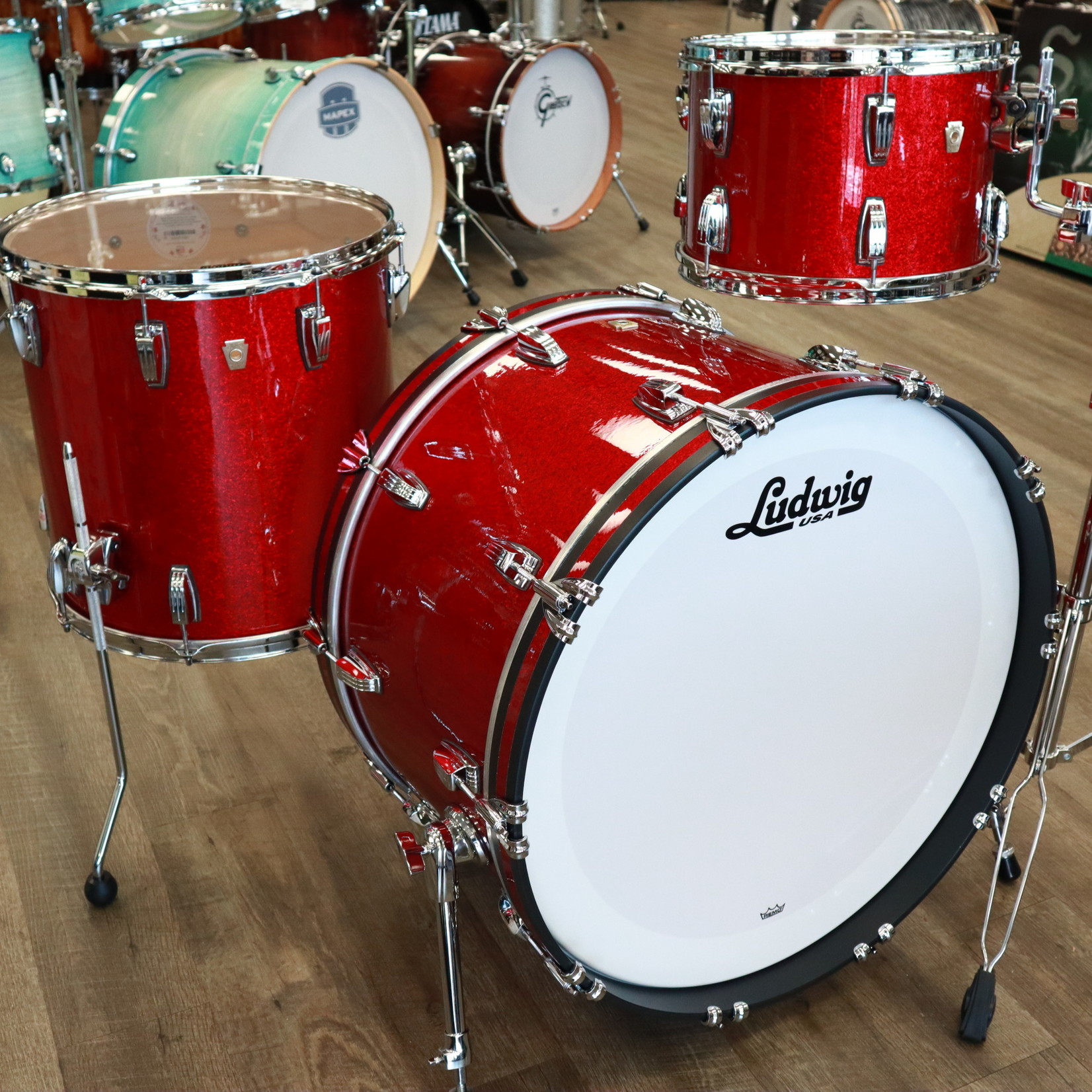 Ludwig Ludwig Classic Maple Pro Beat 3-Piece Shell Pack 13/16/24 (Red Sparkle)