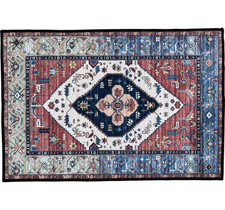 Ahead Black/Red Tribal Drum Rug with Gel Back ABRPC2 2112 PERCUSSION