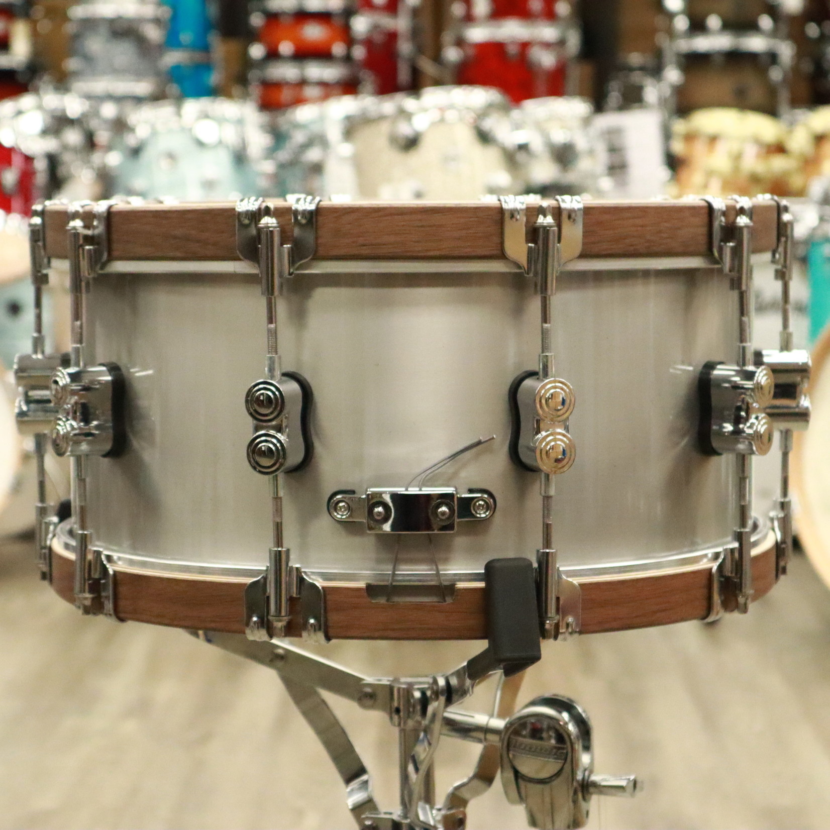 PDP Like-New PDP Concept Select 6.5X14" Aluminum Snare Drum w/ Walnut Hoops