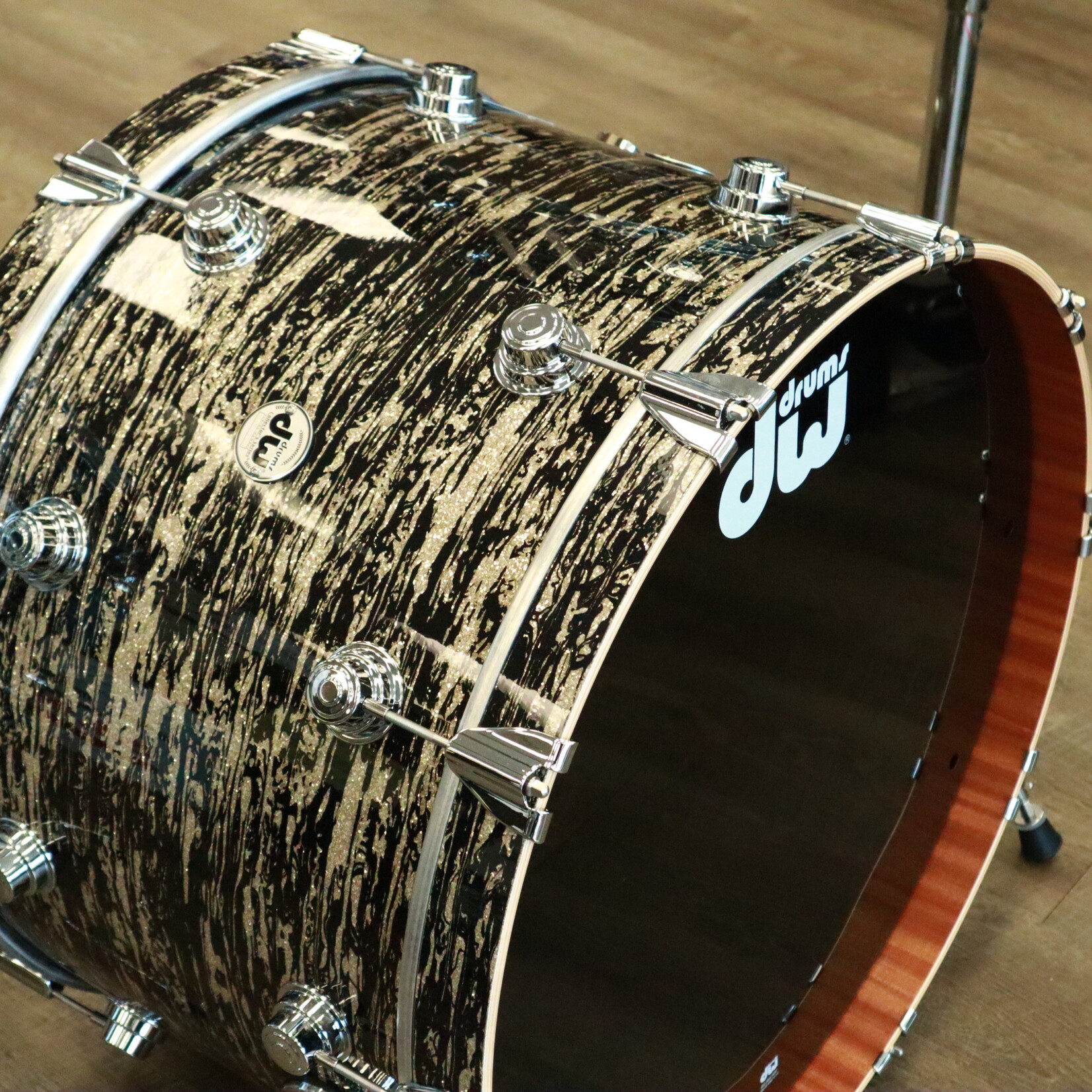 DW DW Collector's Series Maple-Mahogany 5-Piece Shell Pack 12/14/16/24/14s (Black Oyster Glass)