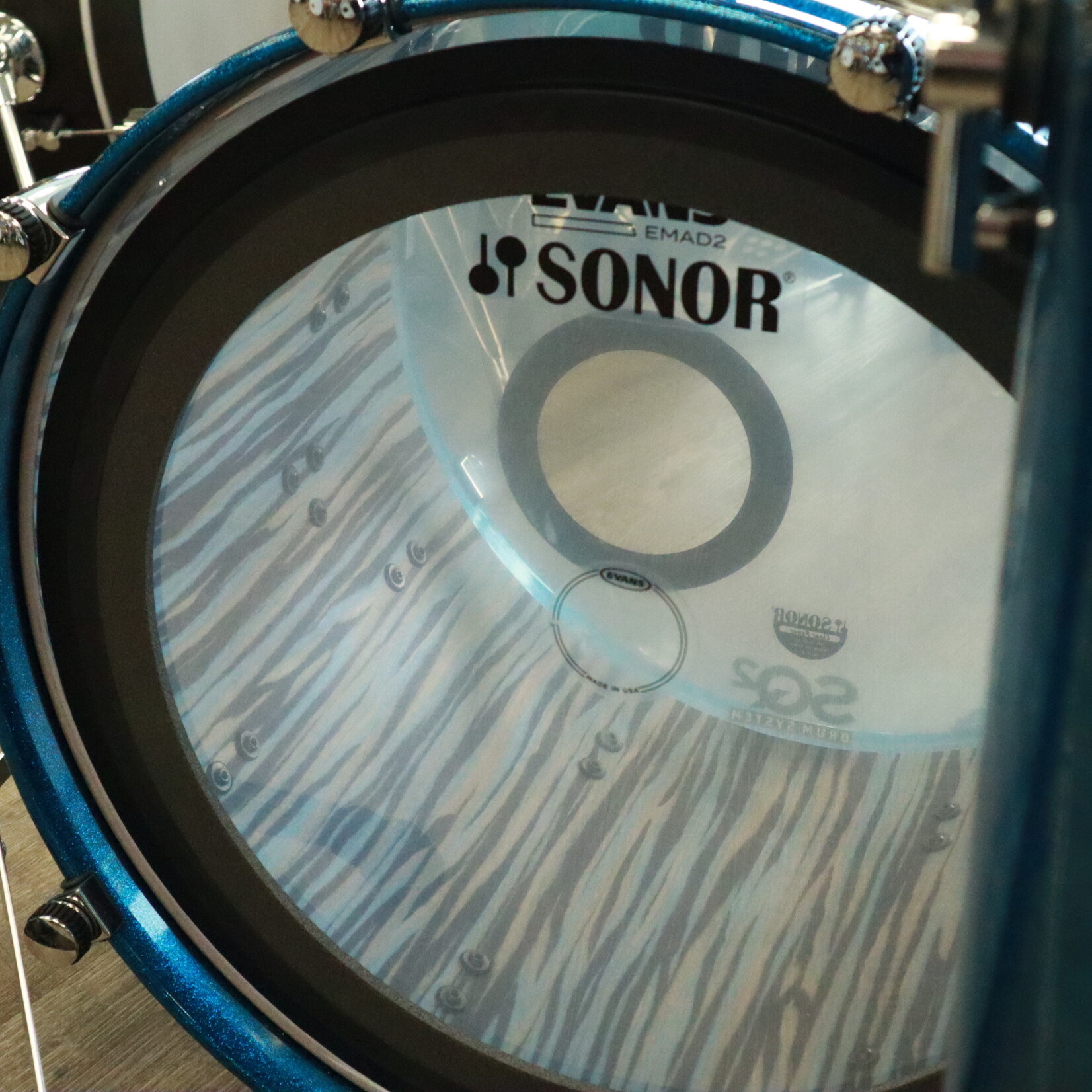 Sonor Sonor SQ2 4-Piece Shell Pack 10/12/16/22 (Blue Sparkle Lacquer)