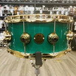 DW DW Jazz Series Mahogany/Gum Lacquer Custom 6x14" (Turquoise Blue w/ Gold Hardware)