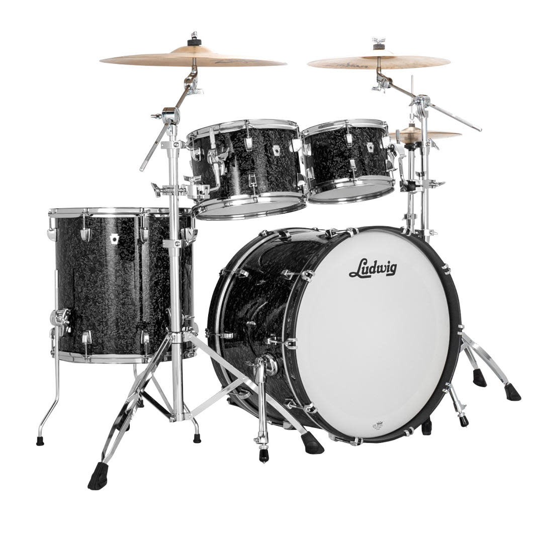 Ludwig Neusonic Mod 2 4 Piece Shell Pack 10 12 16 22 Ebony Pearl