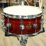 DW DW Jazz Series Cherry/Gum Exotic 6.5x14" Snare Drum (Rich Red Burst over Padouk Horizontal)