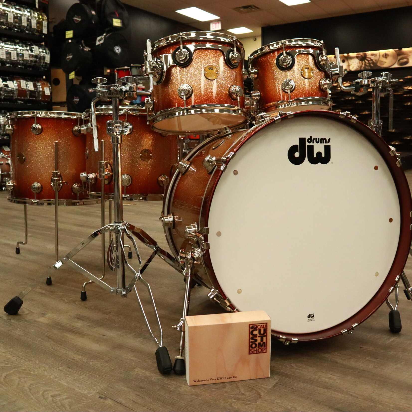 DW DW Jazz Series Maple/Gum Shellpack 22/10/12/14/16 (Copper Glitz Burst with Nickel Hardware)