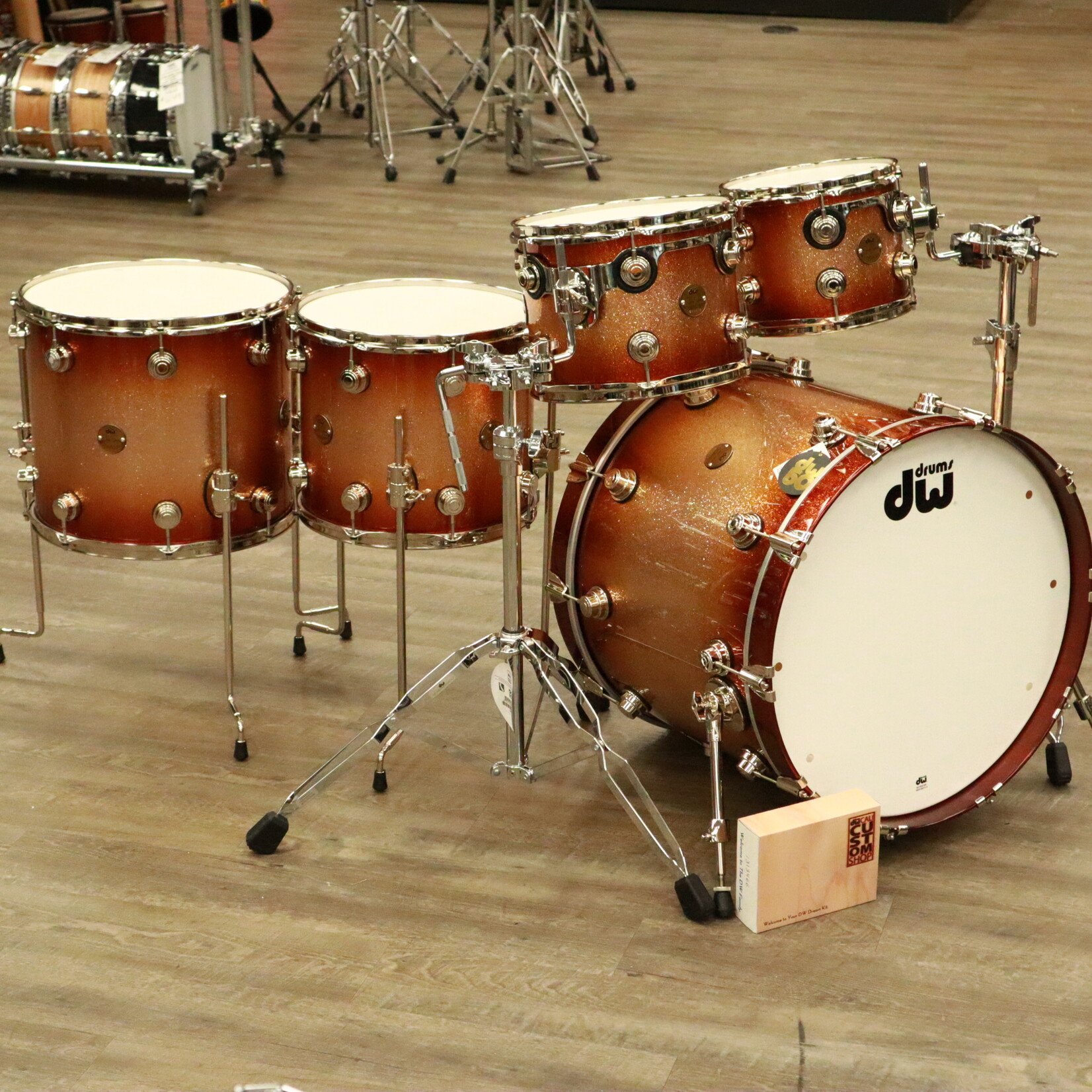 DW DW Jazz Series Maple/Gum Shellpack 22/10/12/14/16 (Copper Glitz Burst with Nickel Hardware)