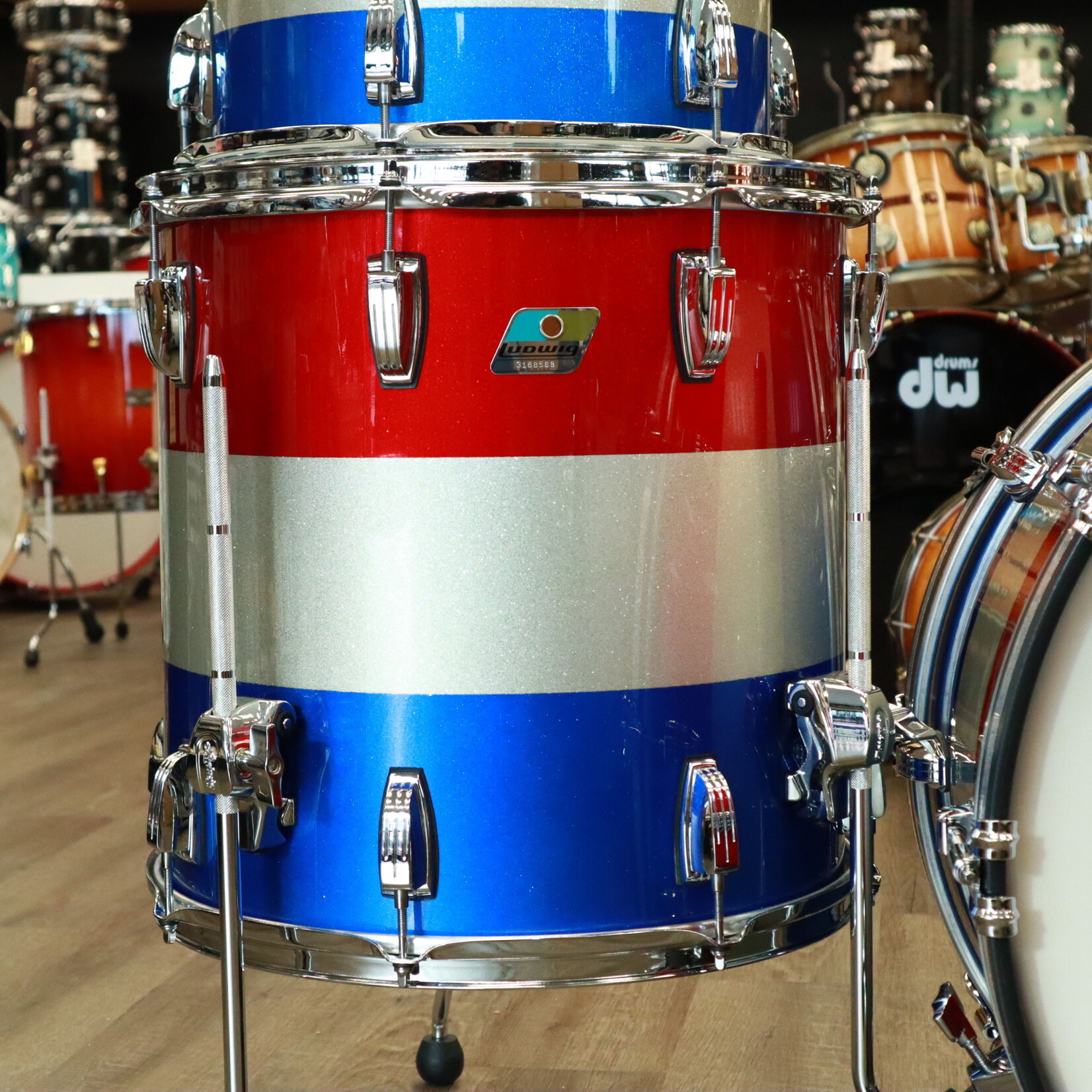 Ludwig Ludwig "Spirit of 76" Legacy Maple Fab Shell Pack 22/13/16 (Red, White, and Blue Sparkle Specialty Lacquer)