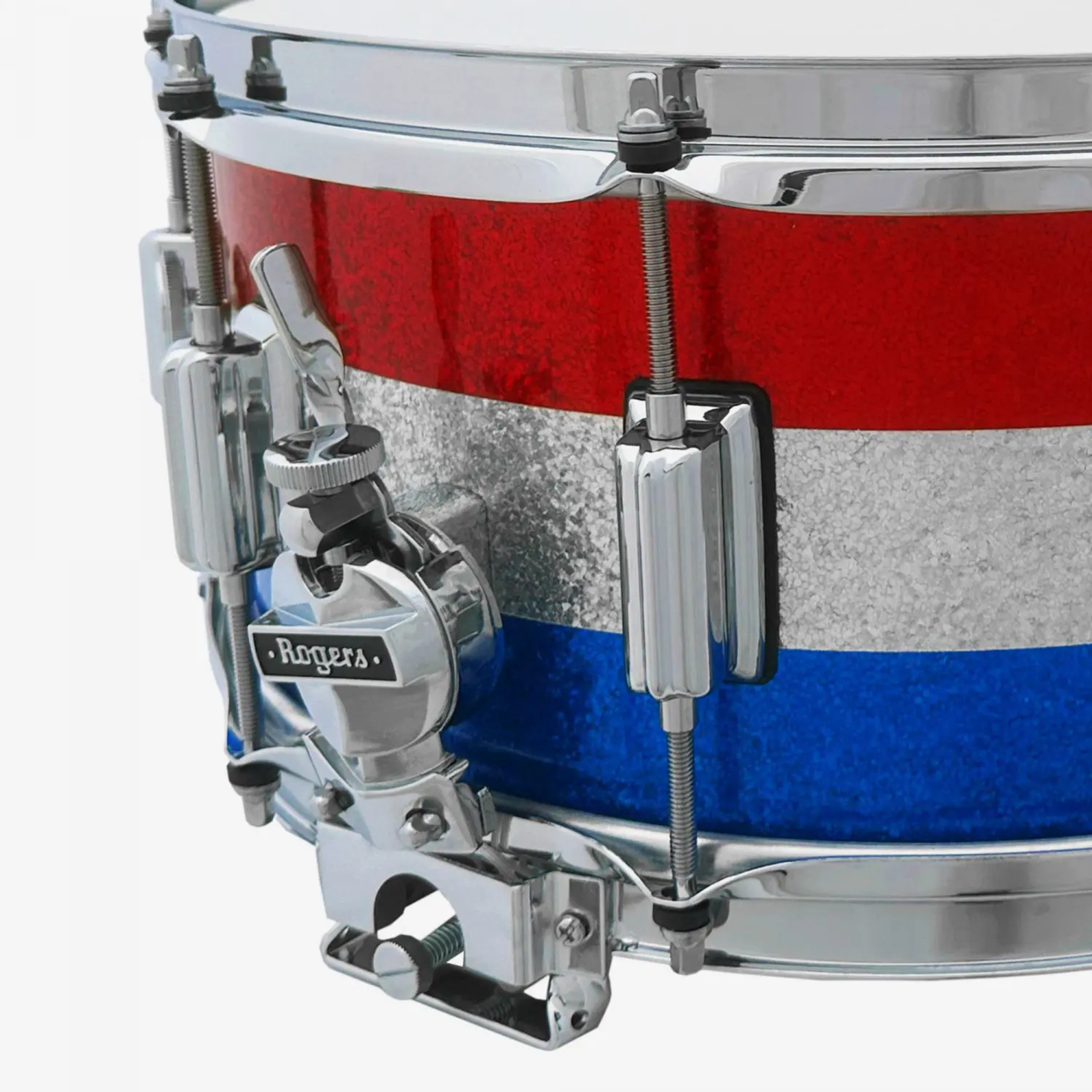 Rogers Rogers 6.5x14" Dyna-Sonic Snare Drum (Red, White, and Blue Sparkle) 37RWB
