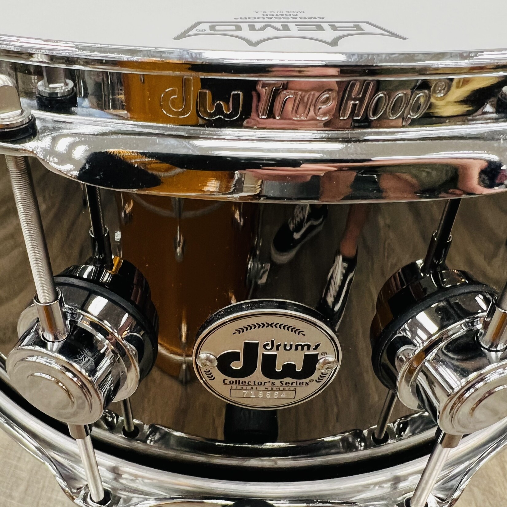 DW DW Collector's 6.5x14" Black Nickel Over Brass Snare Drum with Chrome Hardware Demo Model