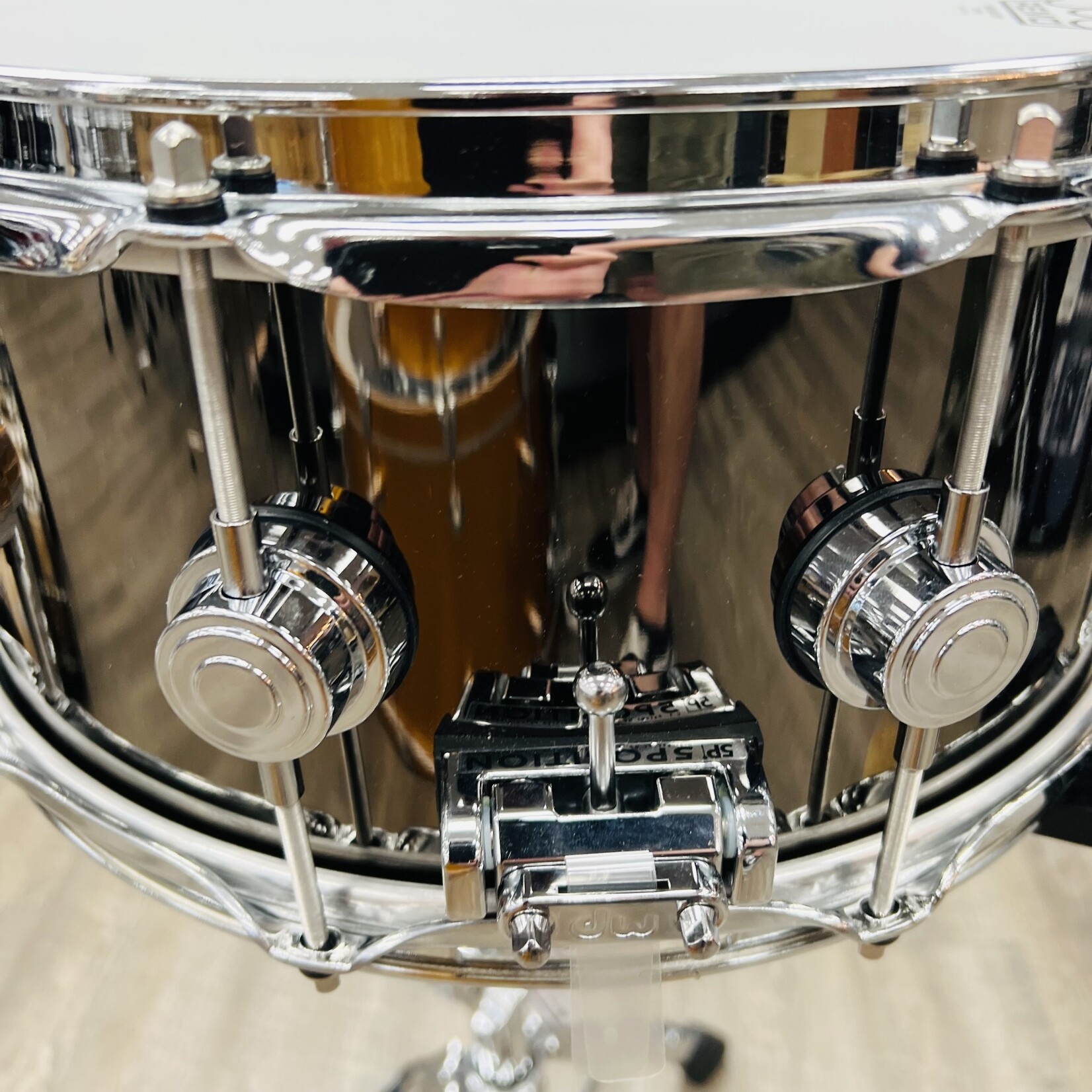 DW DW Collector's 6.5x14" Black Nickel Over Brass Snare Drum with Chrome Hardware Demo Model