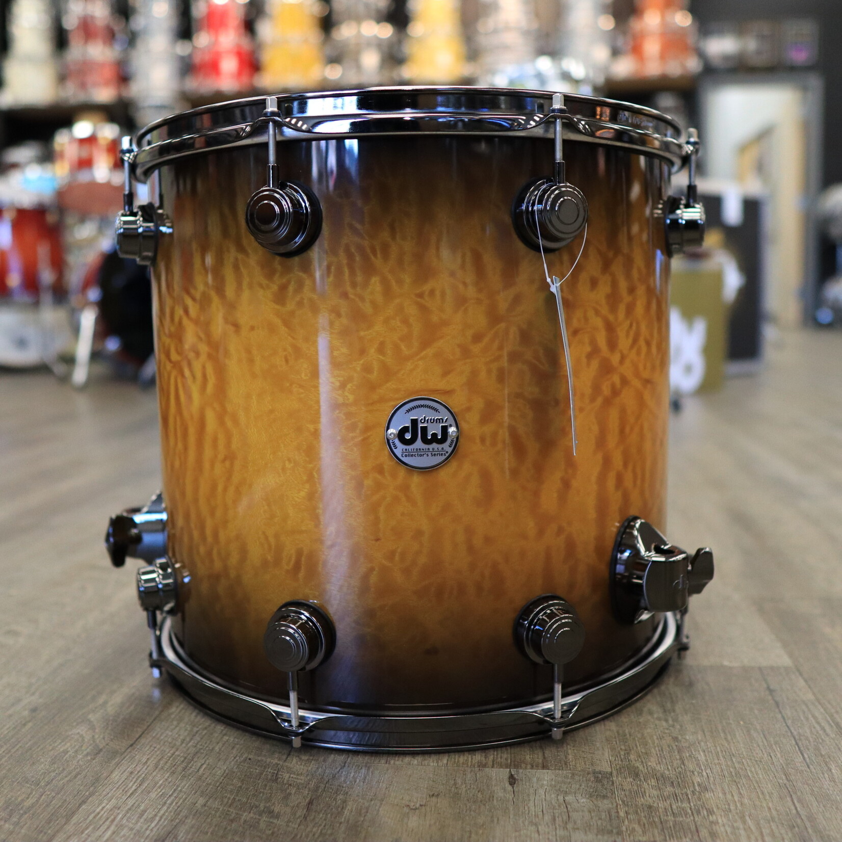 DW DW Collector's Series Exotic Cherry/ Mahogany 5-PC Shell Pack 10/12/16/22/14Sn (Inca Gold to Candy Black Burst over Quilted Moabi w/  Black Nickel Hardware)