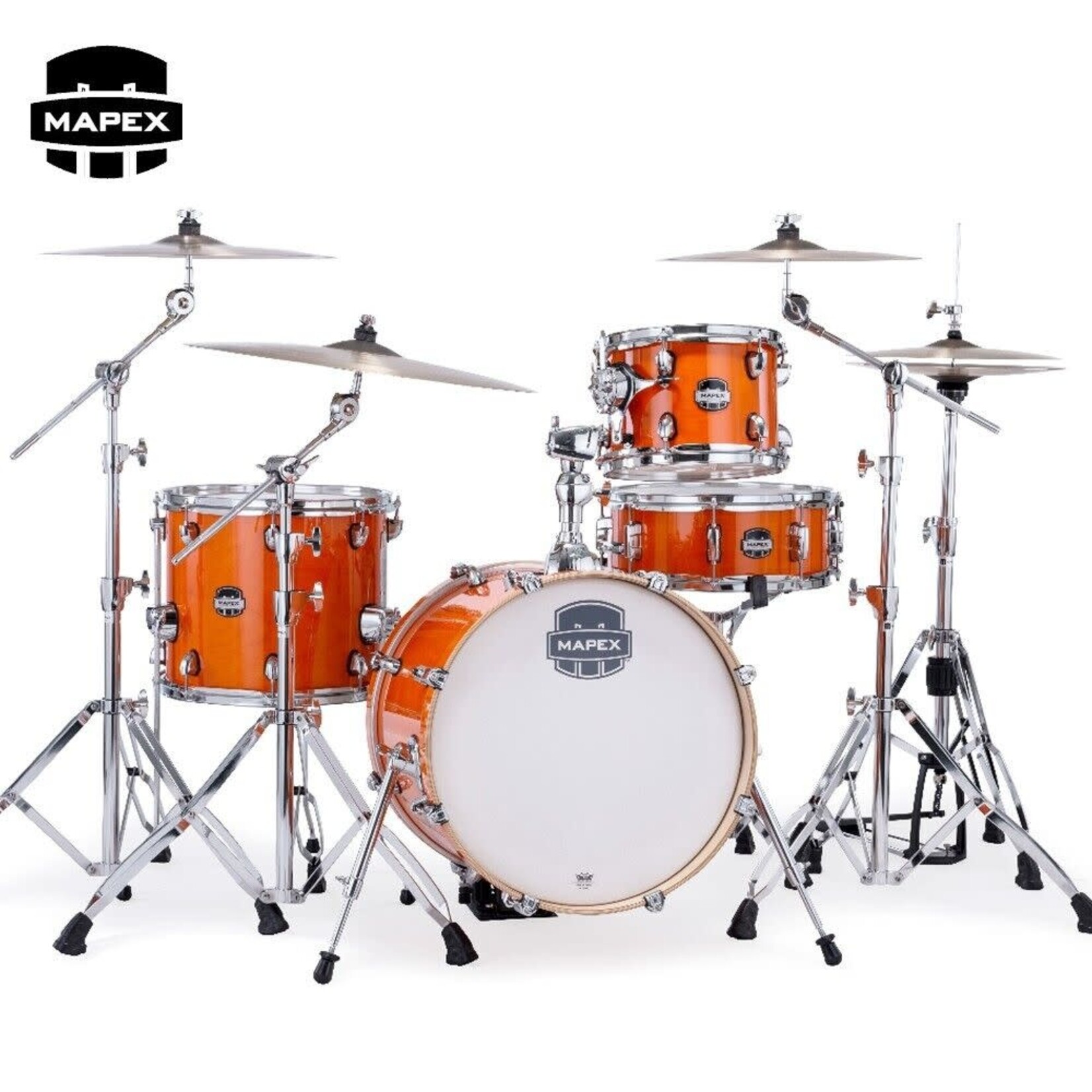 Mapex Mapex Mars Maple 4-Piece Bop Shell Pack 18/10/14/5.5x14SN (Glossy Amber)