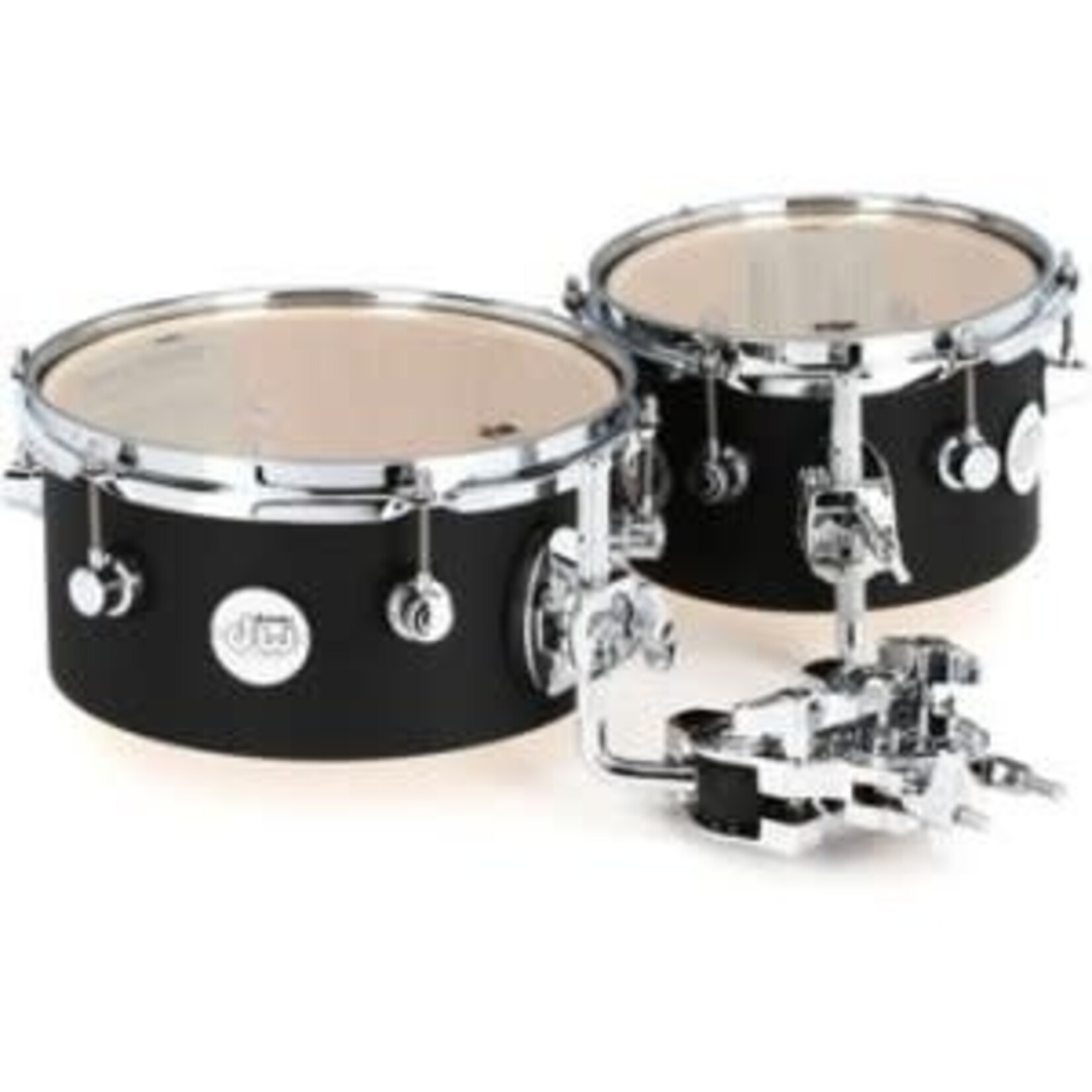 DW DW Design Series Concert Tom Set 5x6" & 5x8" w. Double Tom Clamp (Black Satin Lacquer)