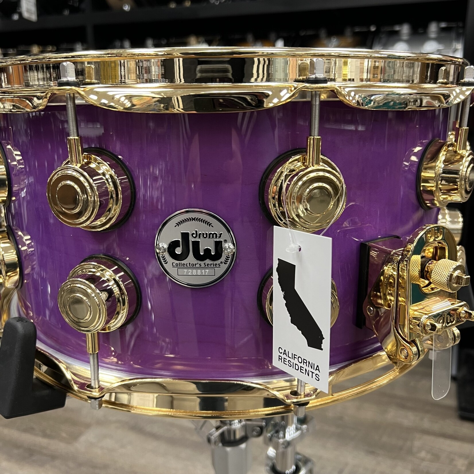 DW DW Collector's SSC Maple Lacquer Custom 7x14" (Ultraviolet Purple w/ Gold Hardware)