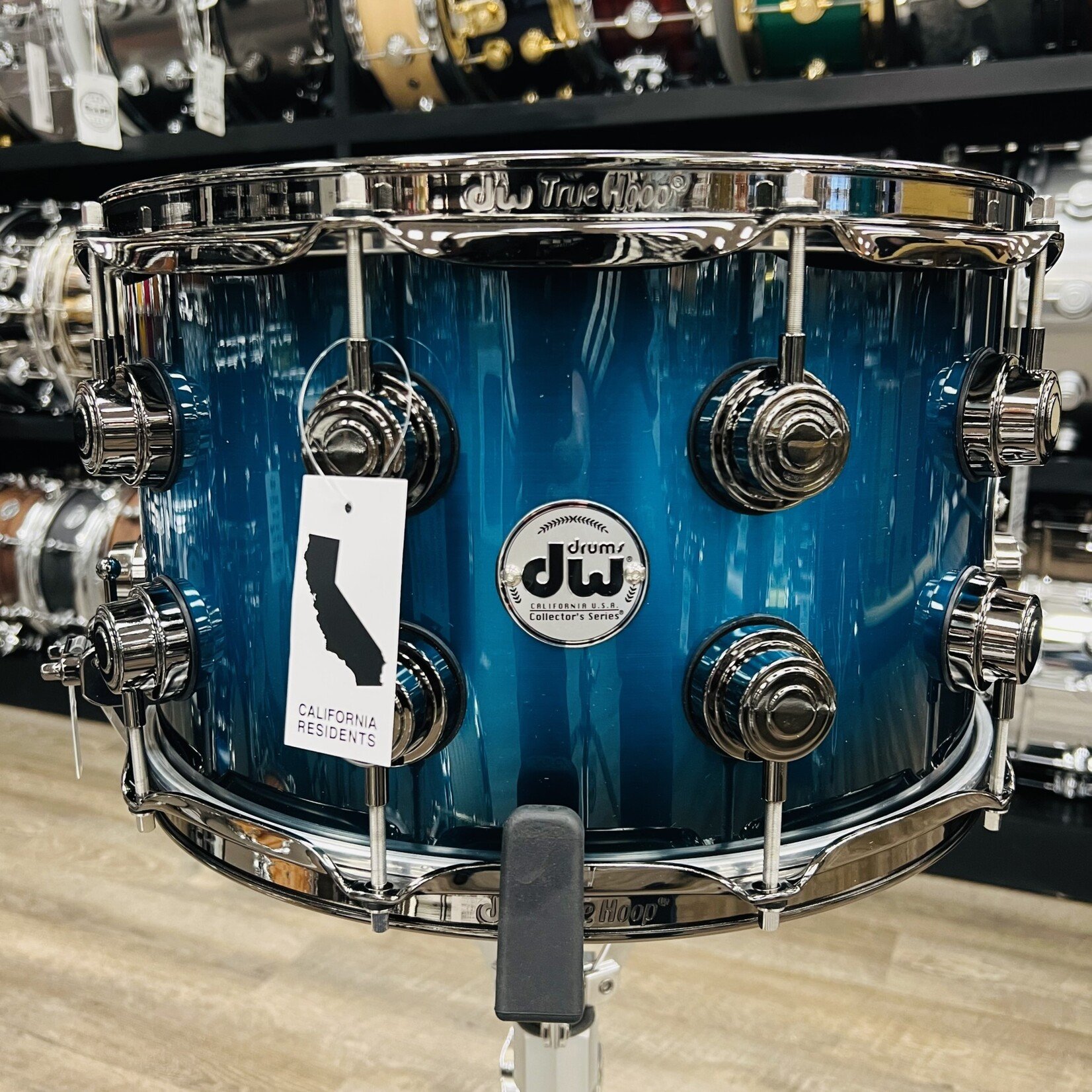 DW DW Collector's SSC Maple Exotic 8x14" (Blue Anodized to Black Burst w/ Black Nickel Hardware)