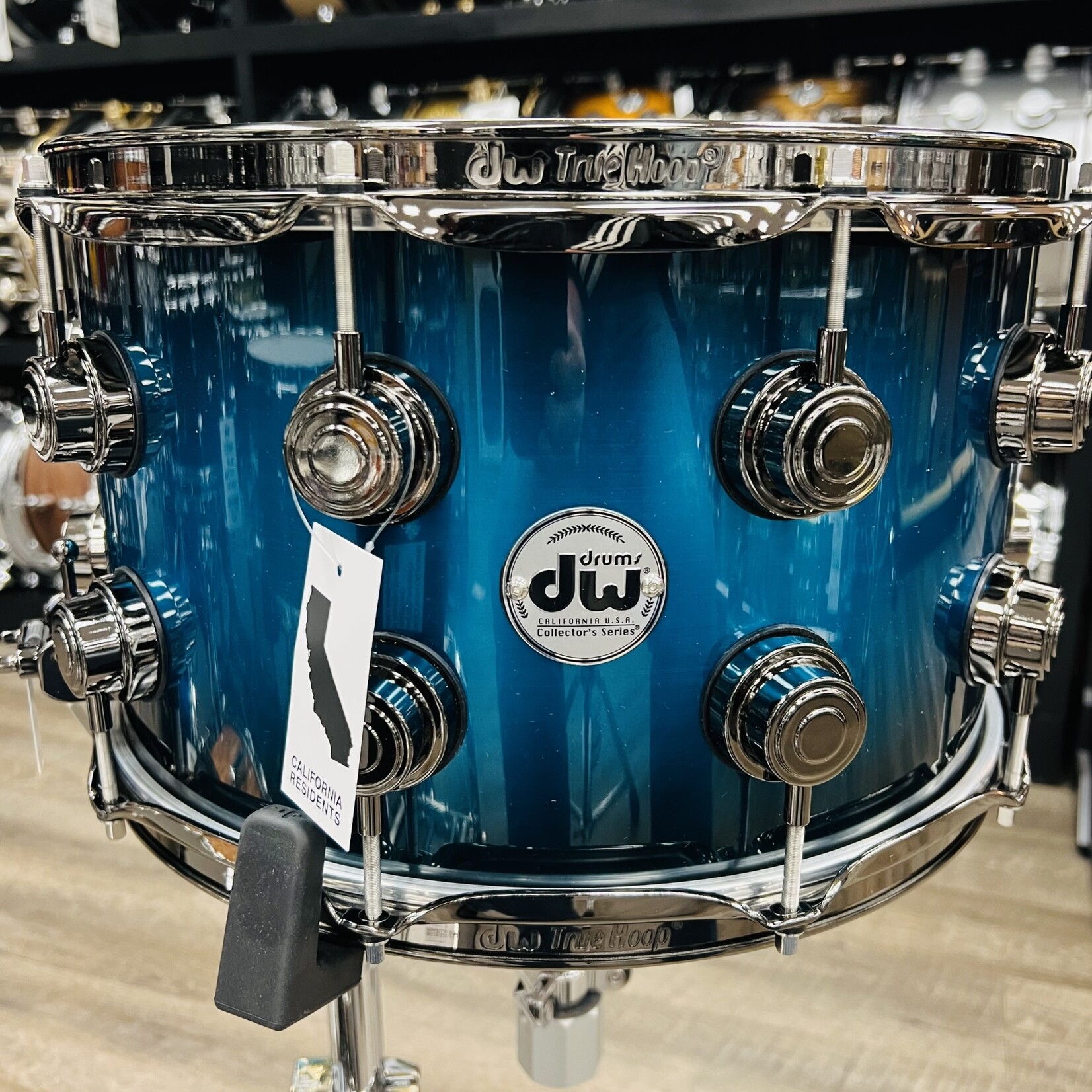 DW DW Collector's SSC Maple Exotic 8x14" (Blue Anodized to Black Burst w/ Black Nickel Hardware)