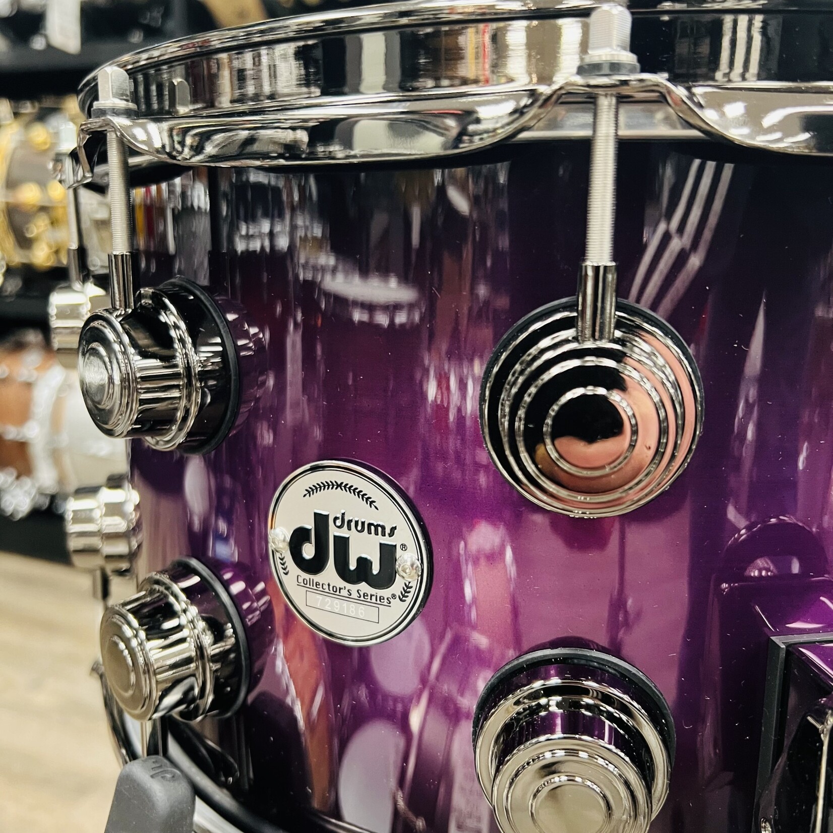 DW DW Collector's SSC Maple Exotic 8x14" (Purple Anodized to Black Burst w/ Black Nickel Hardware)